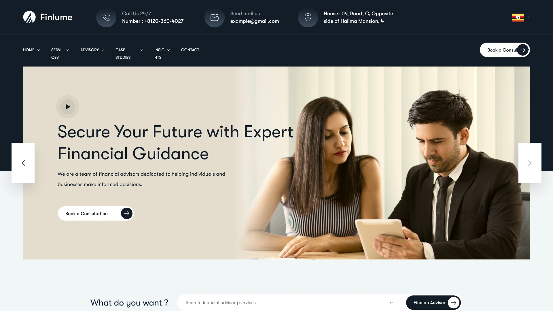 Finlume - Financial Advisor & Wealth Figma Template (Screenshot 1 of 1)