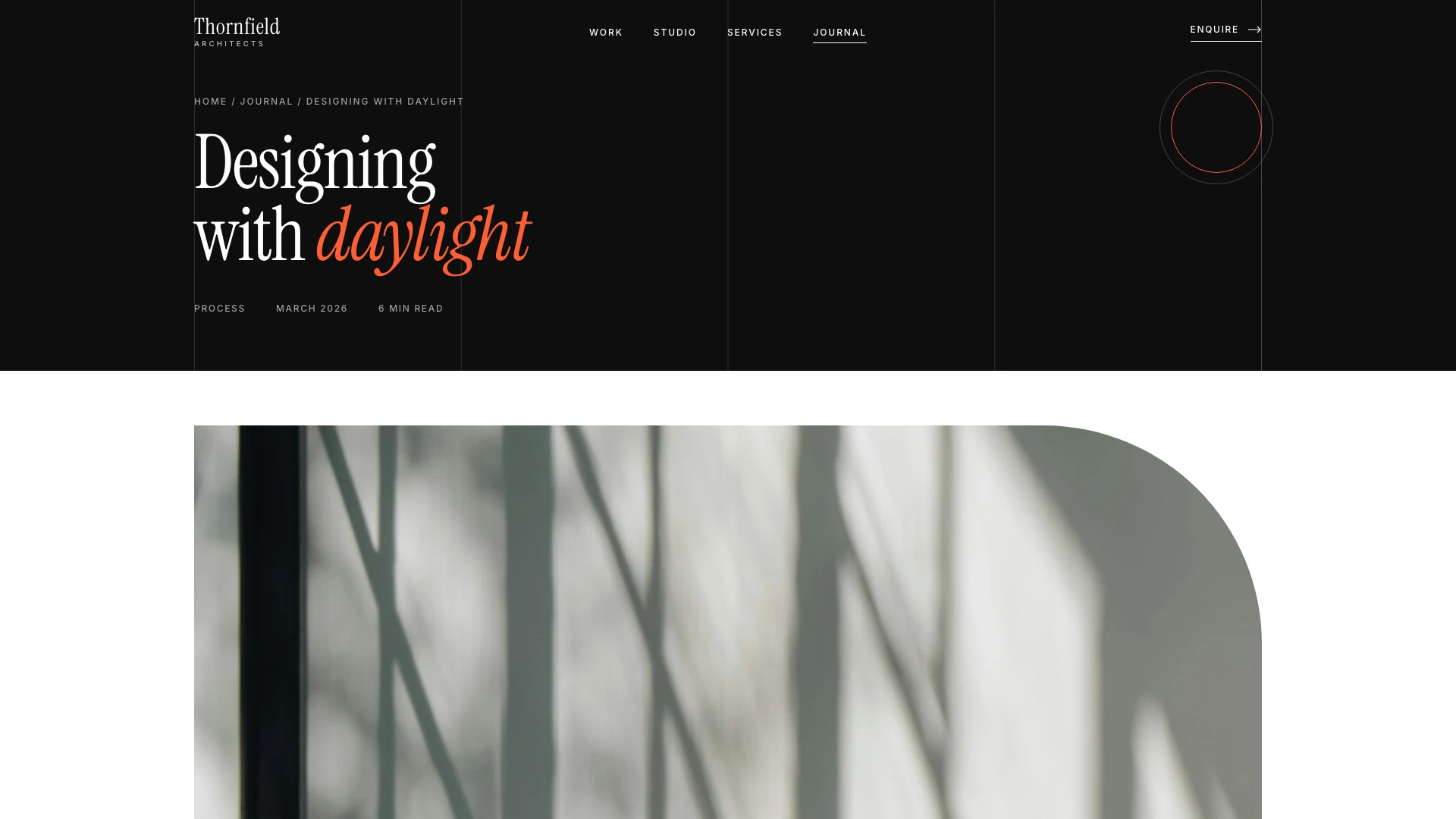 Thornfield - Refined & Modern Architecture Studio Website Template