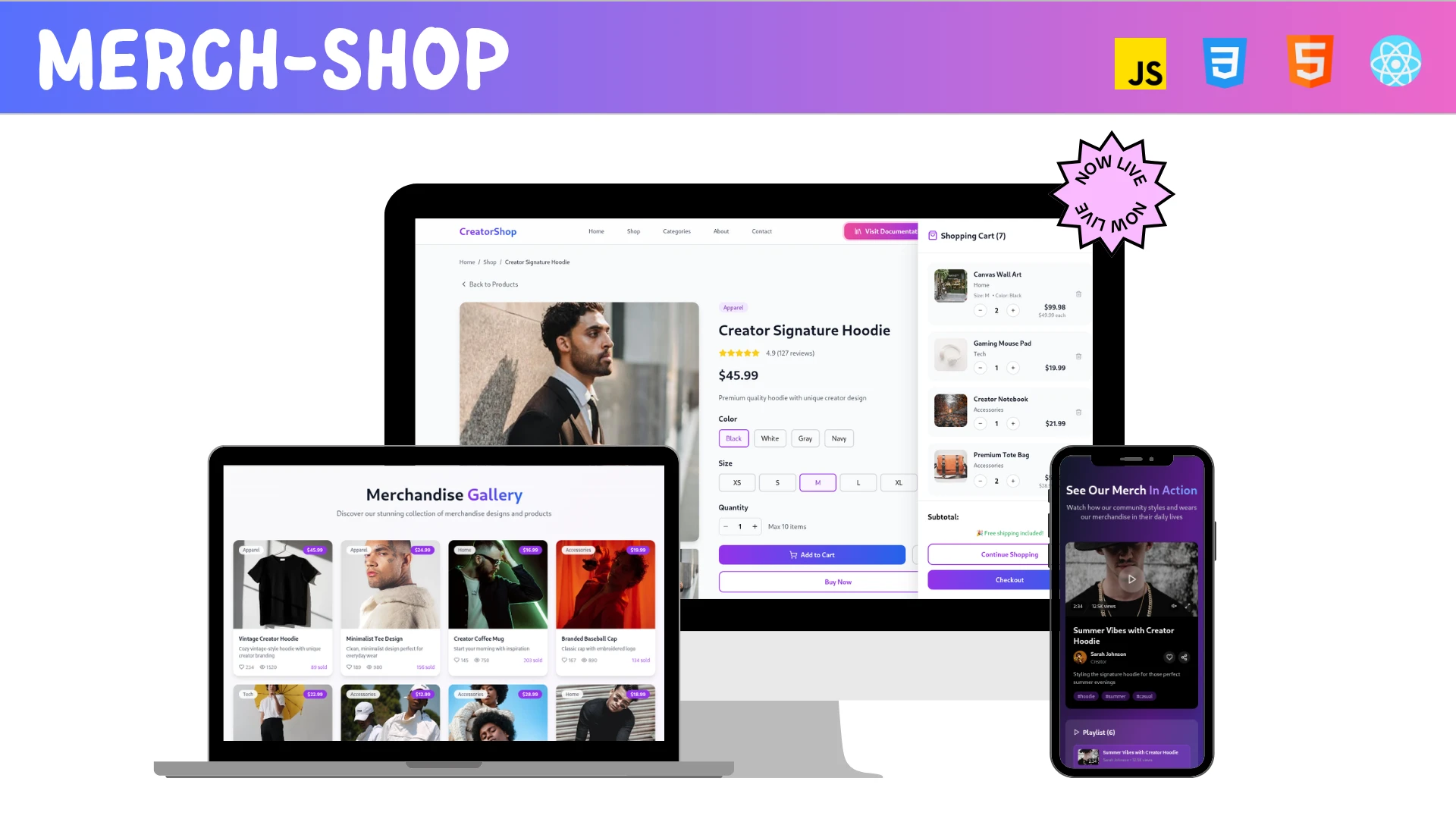 CreatorShop - Branded Responsive eCommerce Template for Influencers and Creators