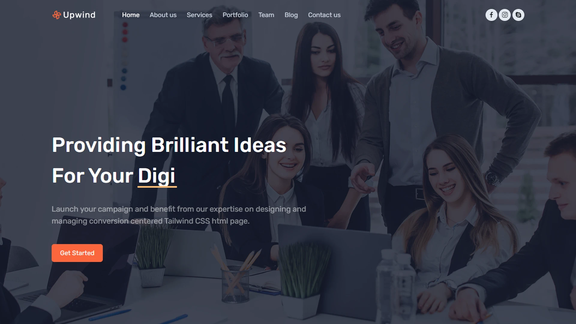 Upwind - Tailwind CSS Landing Page Template