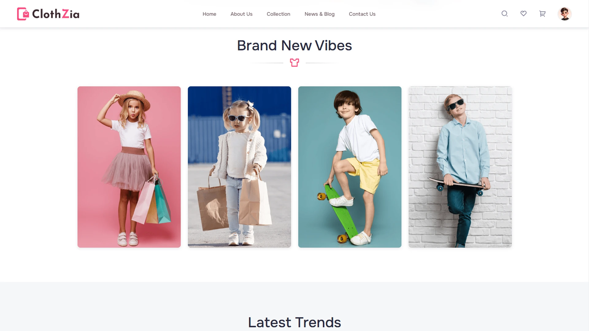 Clothzia - Ecommerce Website Template React Tailwind Modern Fashion Store