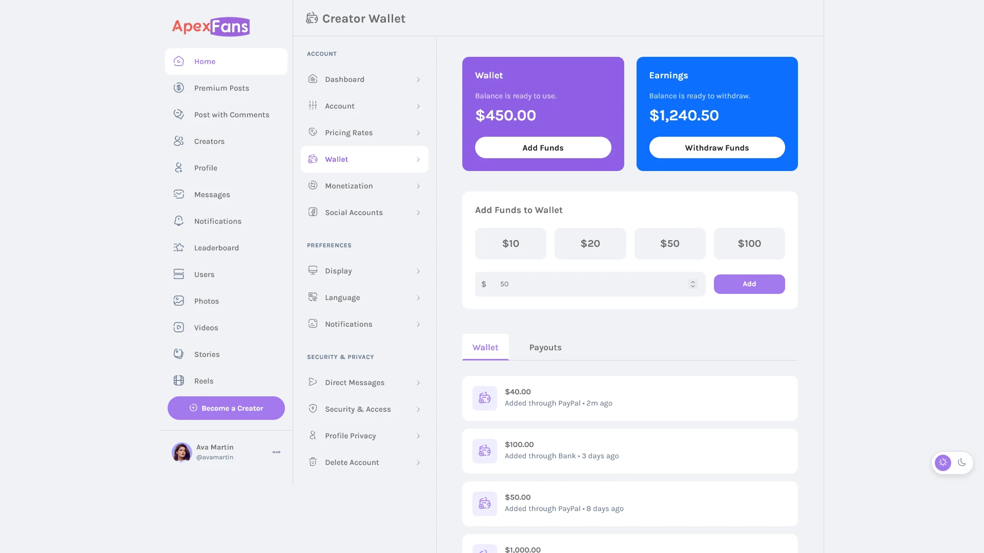 ApexFans - Ultimate Social Network Template for Content Creators