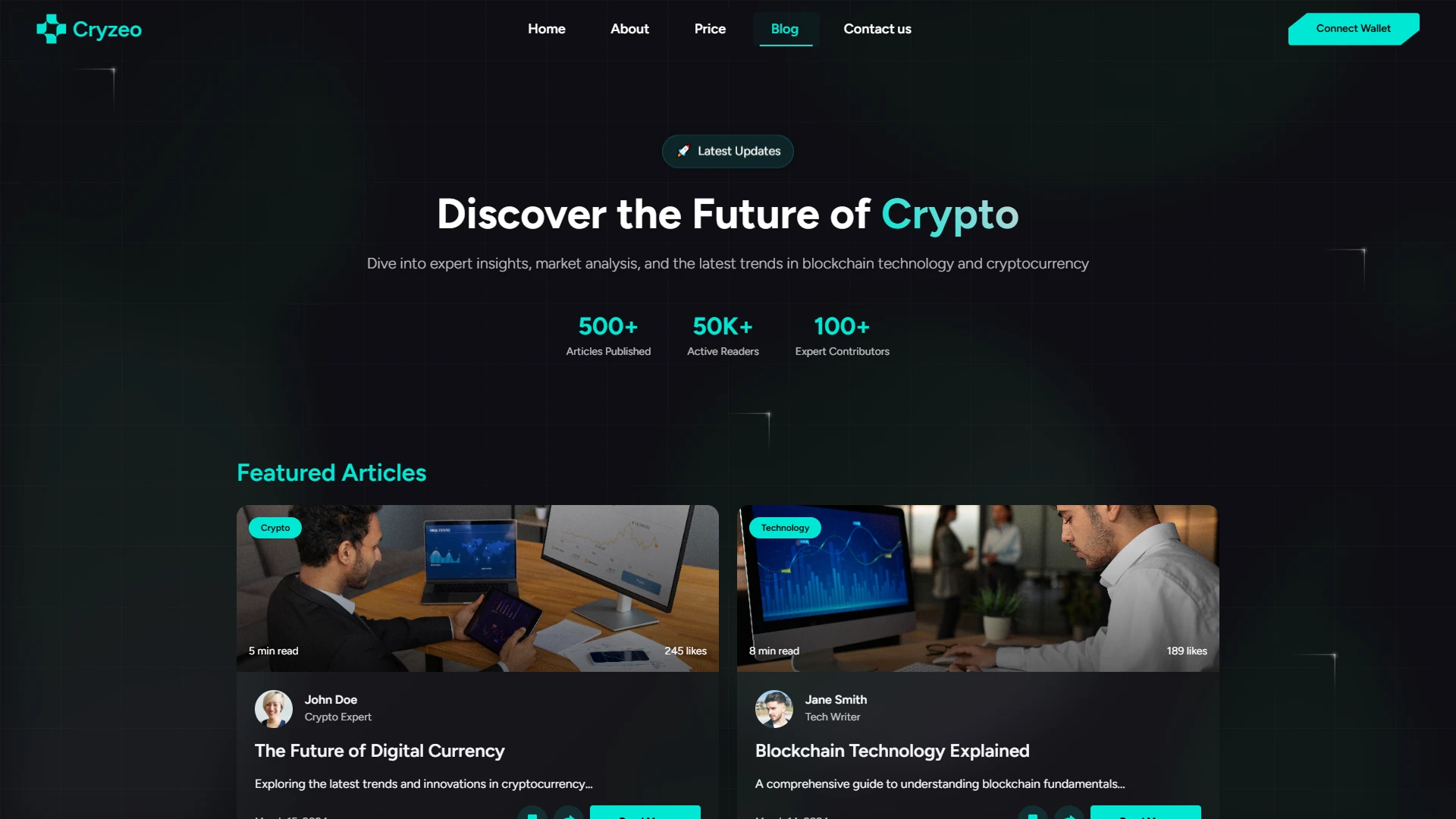 Cryzeo - Crypto Landing Website Template NextJS Modern Token Sale Design