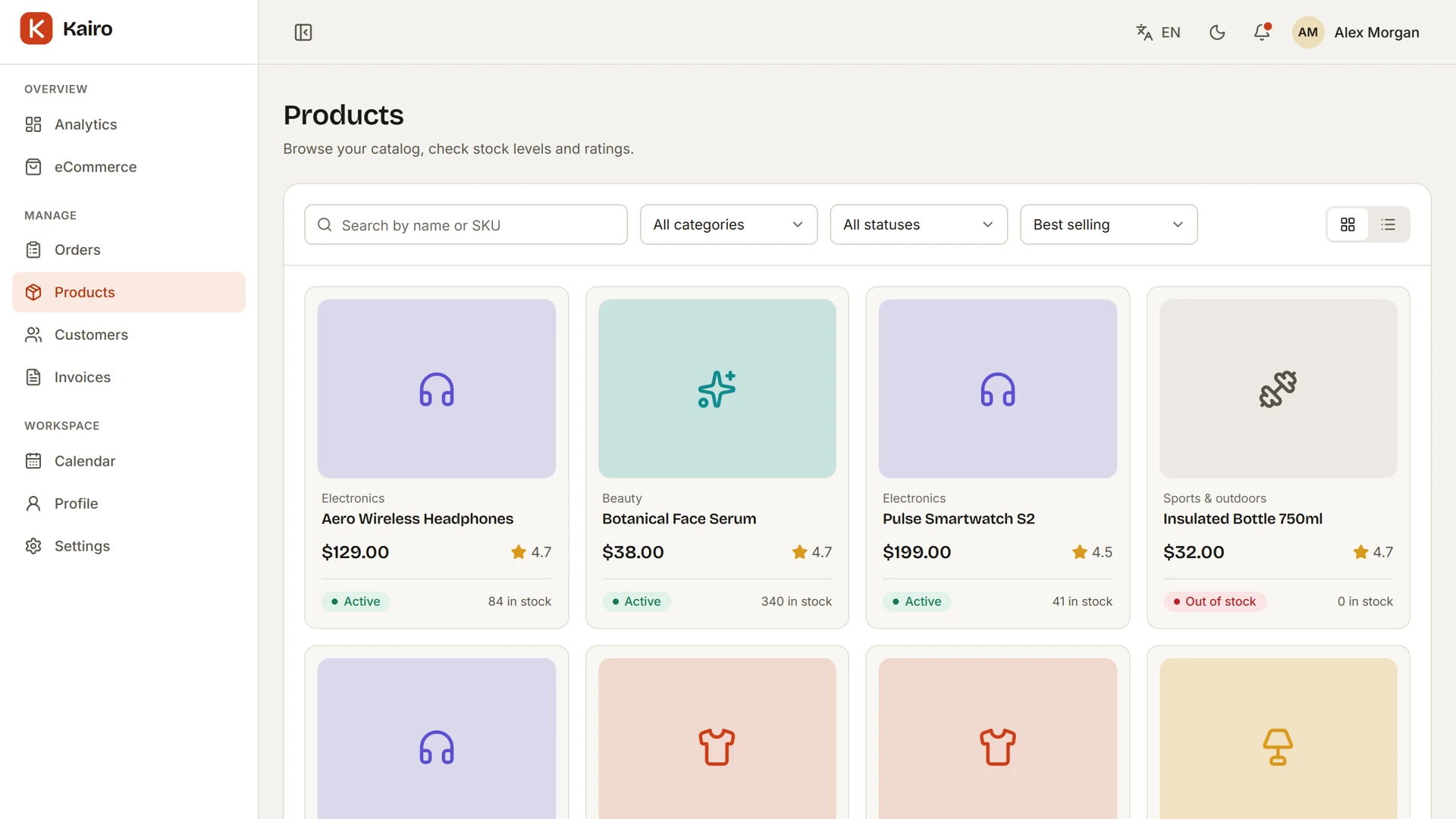 Kairo - Admin Dashboard Template with Next.js and Tailwind CSS