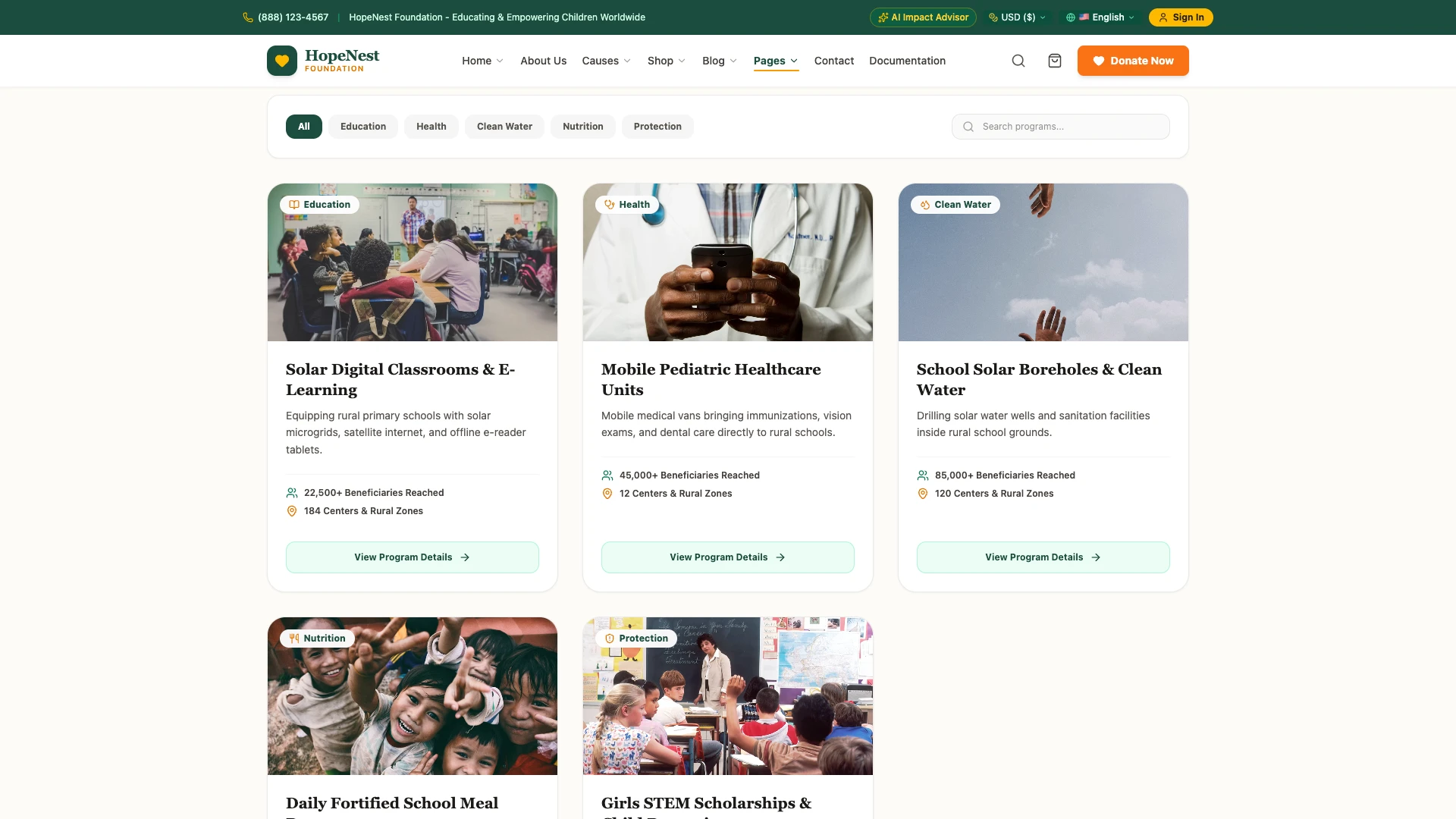 HopeNest - NGO, Charity & Donation Next.js Tailwind Template