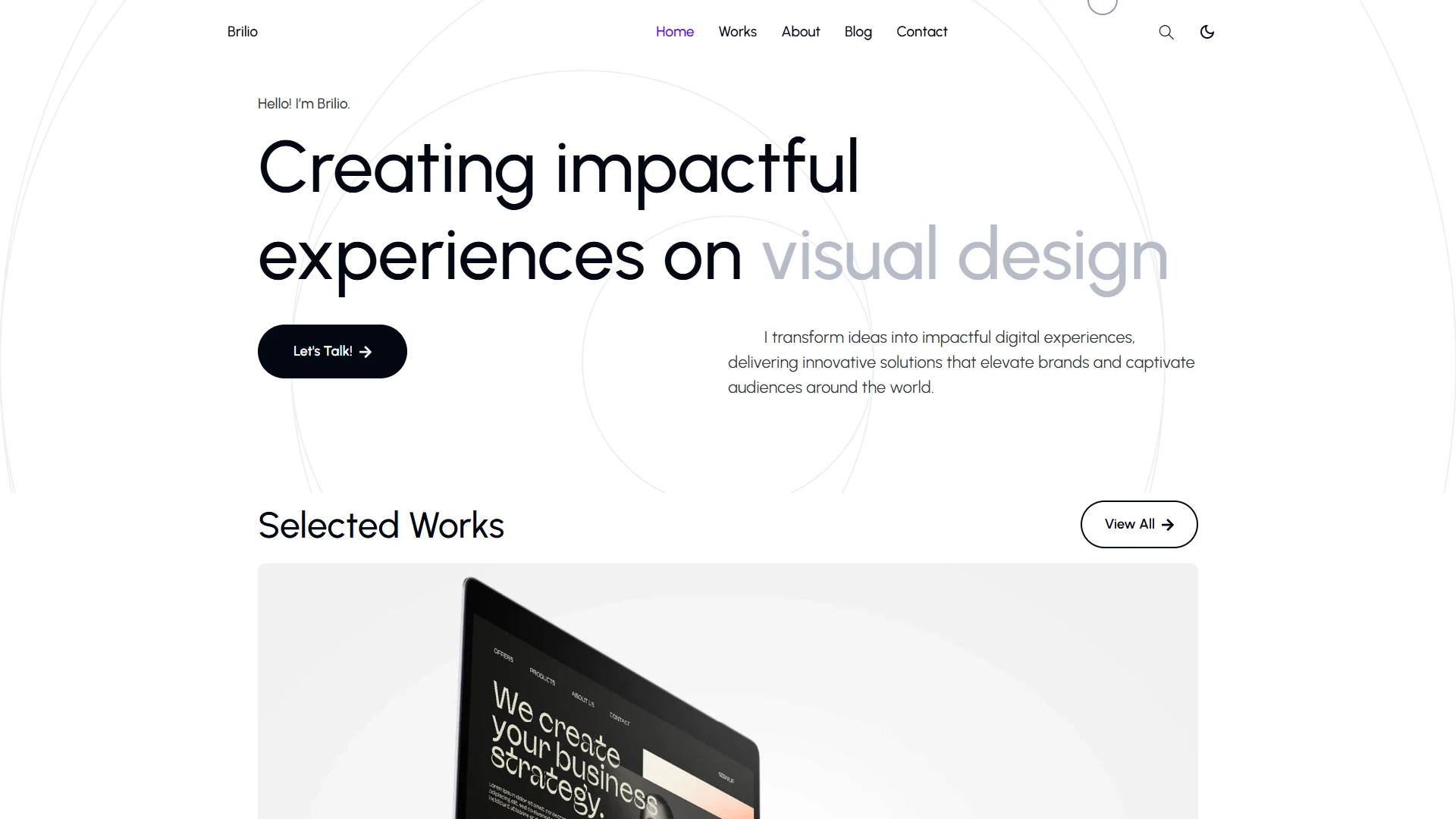 Brilio - Personal Portfolio WordPress Theme
