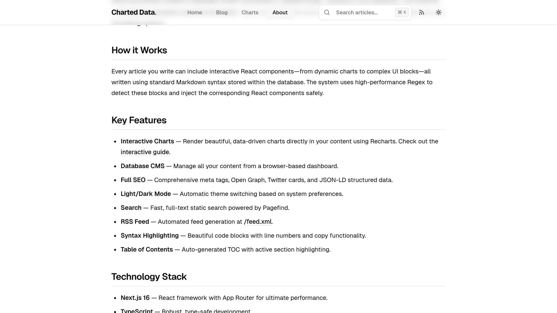 Charted Data - Create Blog Posts with Interactive Charts