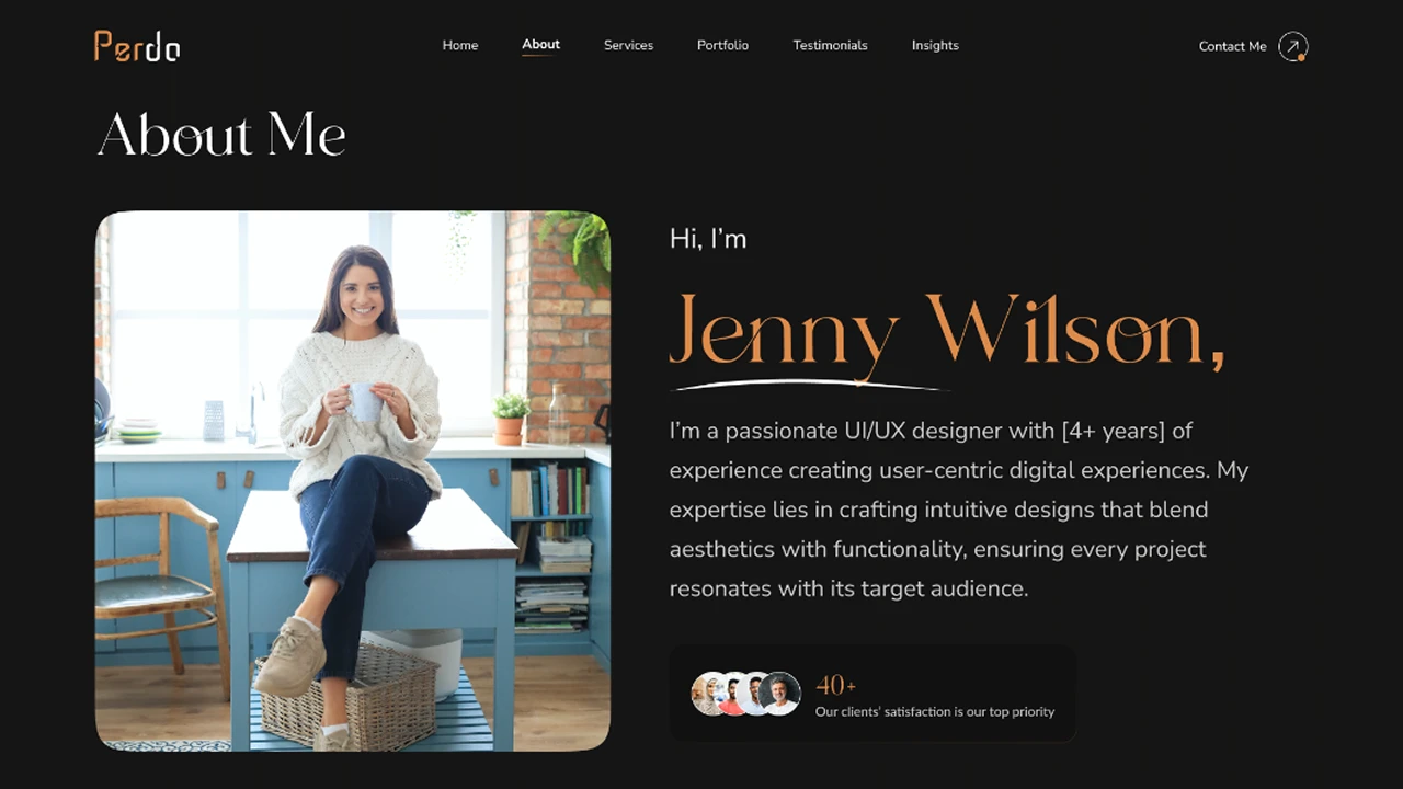 Perdo - Personal Portfolio Figma Template