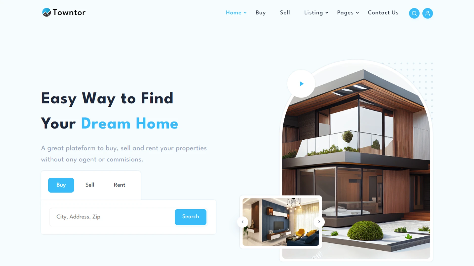 Towntor - Vue.js Real Estate Landing Template