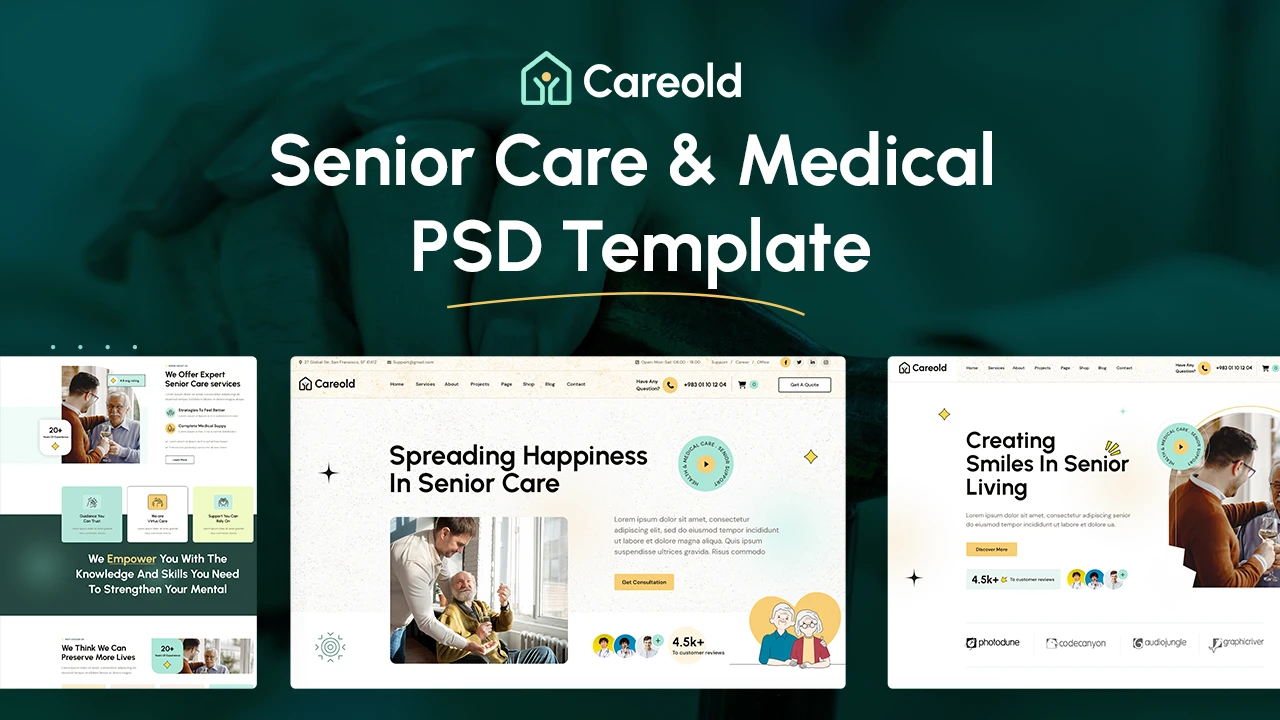 Careold - Senior Care & Medical PSD Template