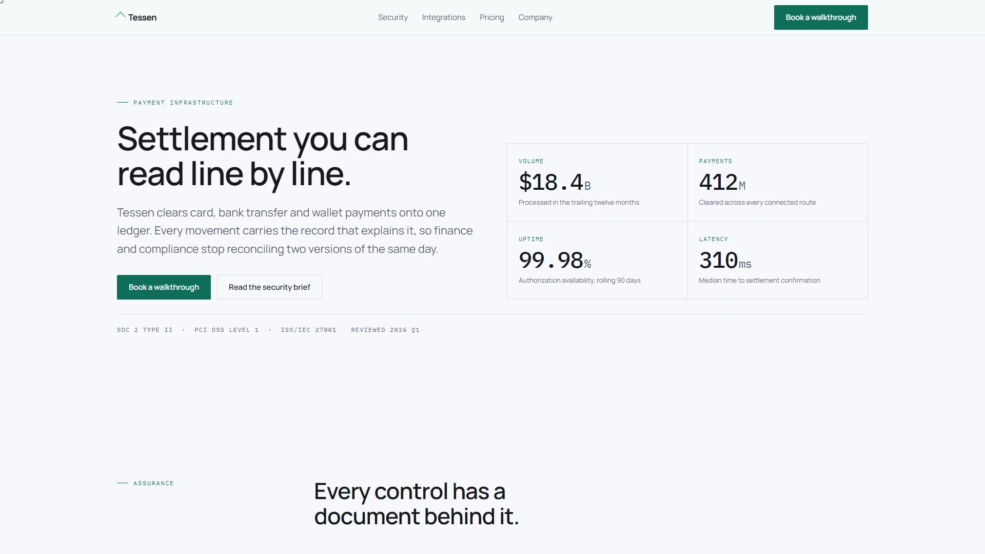 Tessen - Payment Infrastructure HTML Template