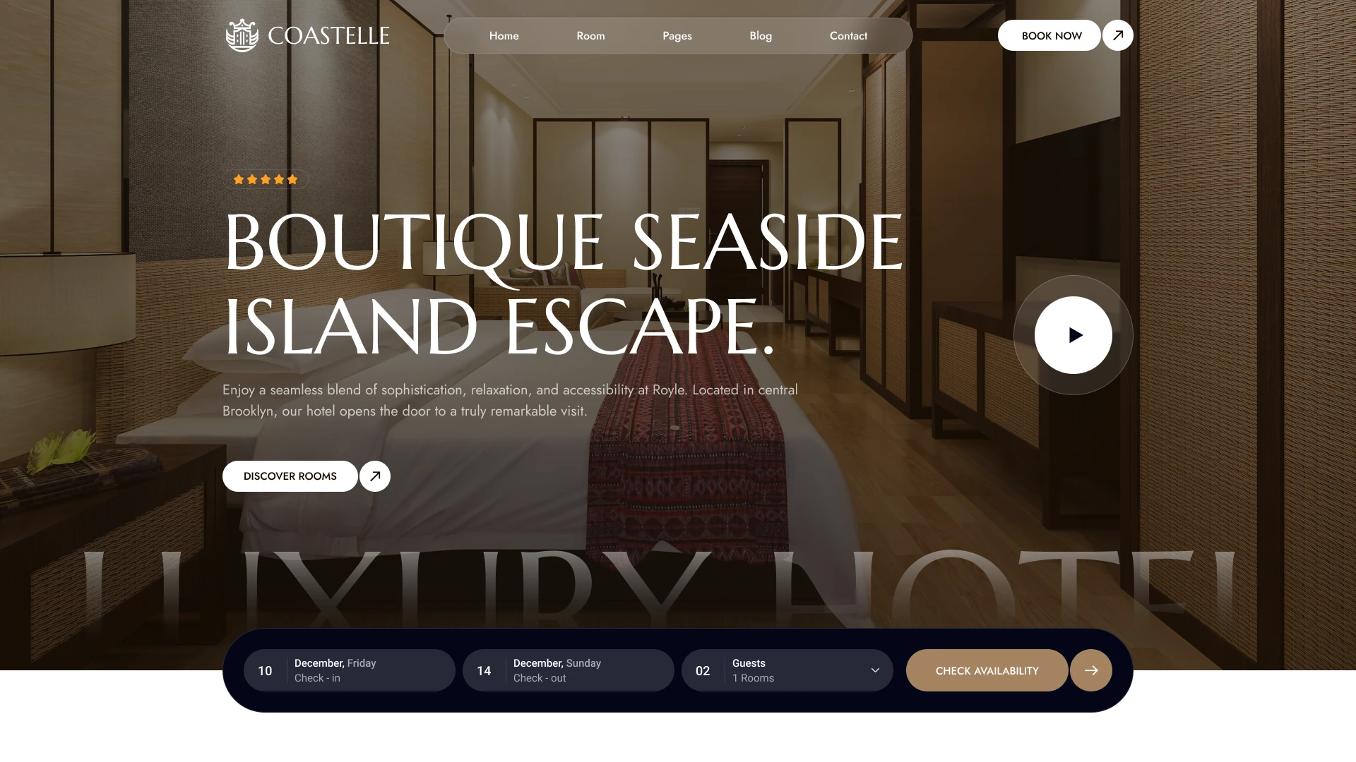 Coastelle - Hotel Booking & Resort Figma Template (Screenshot 1 of 1)