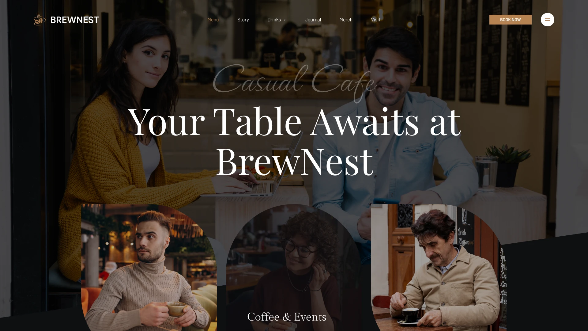 BrewNest - Cafe & Coffee Shop Figma Template (Screenshot 1 of 1)