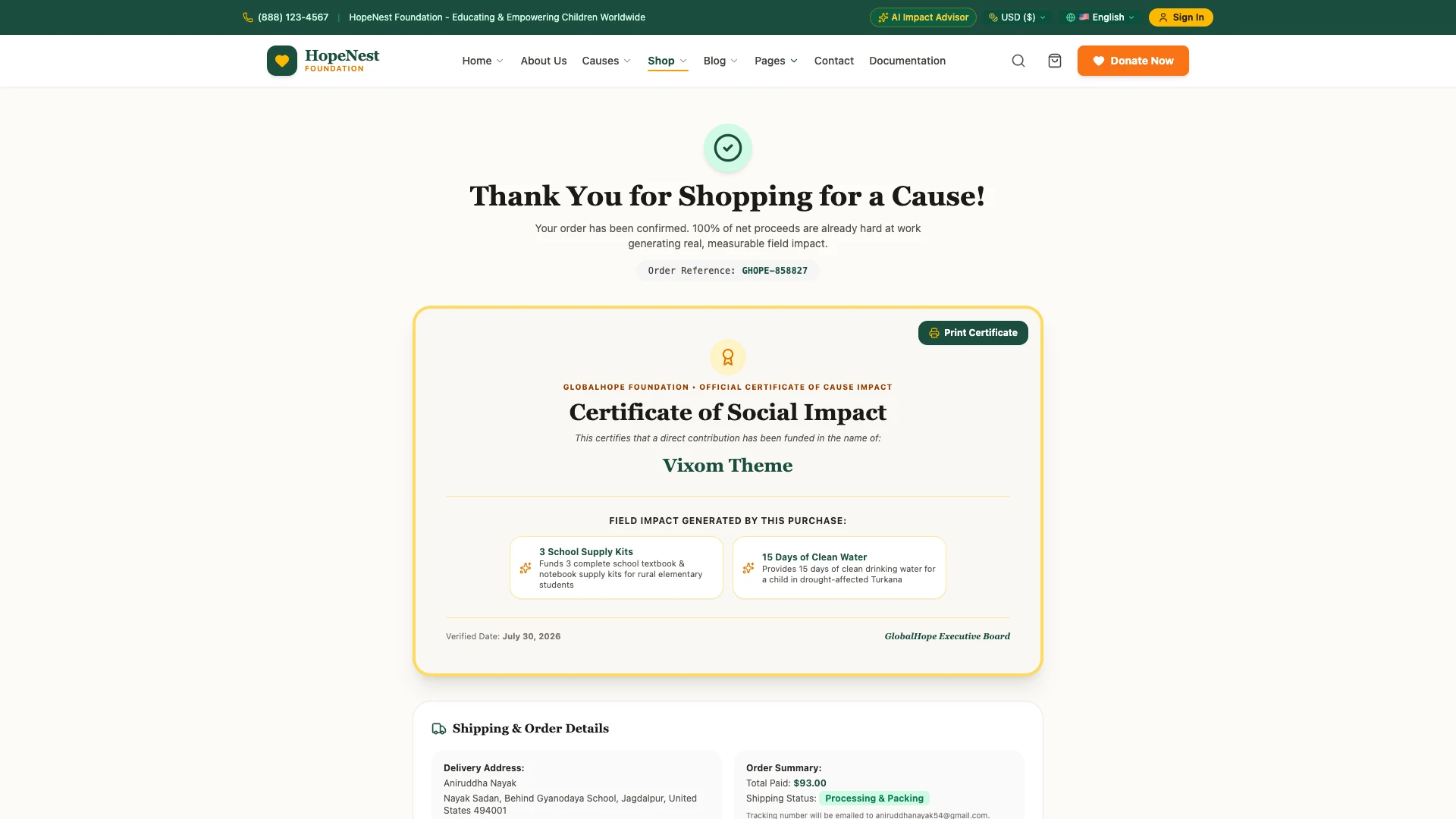 HopeNest - NGO, Charity & Donation Next.js Tailwind Template