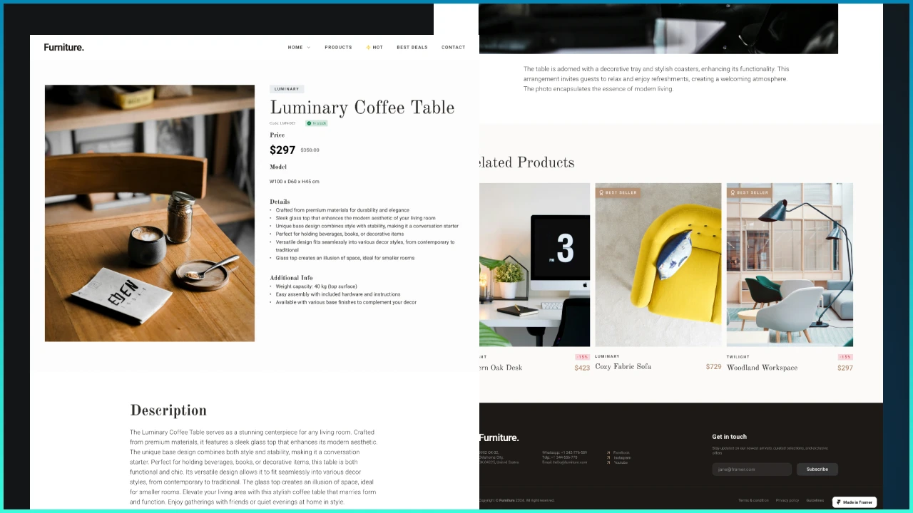 FurniturePro - Selling Furniture Framer Template