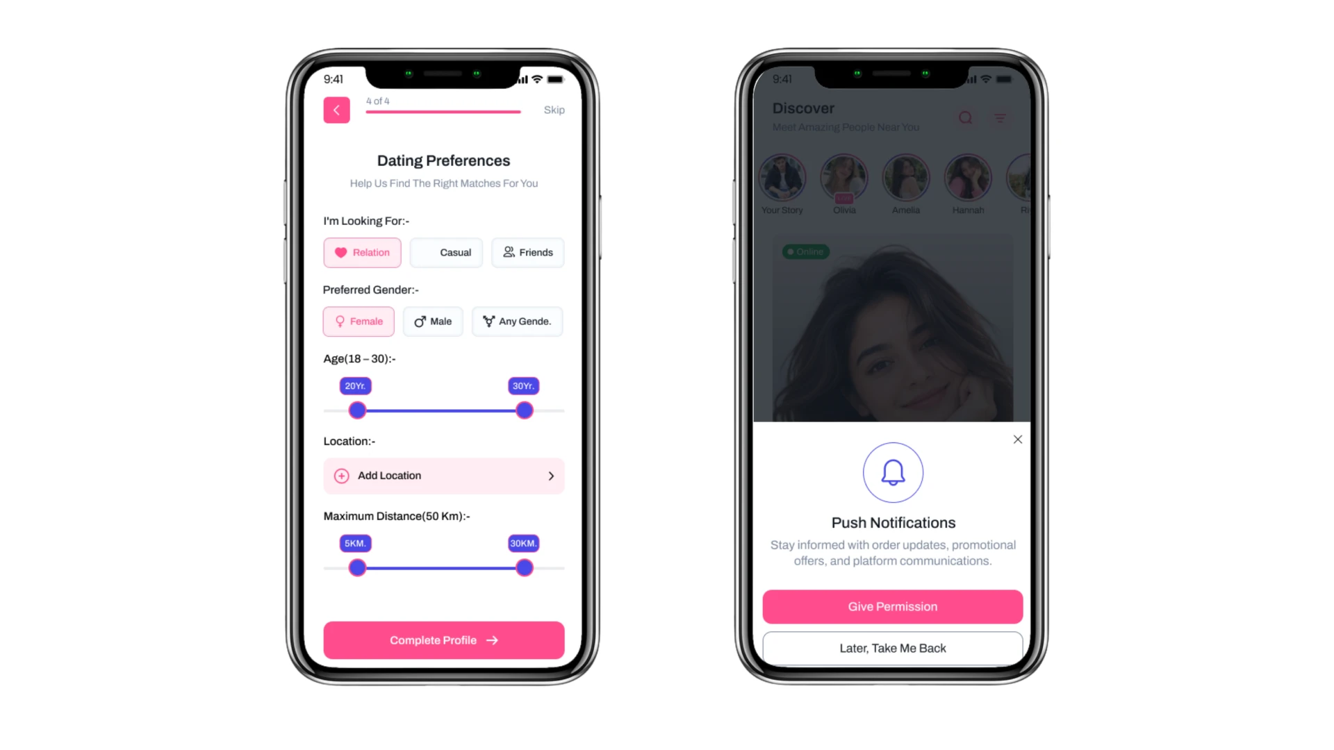 Loviya - Modern Dating & Matchmaking App UI Kit (Screenshot 13 of 17)