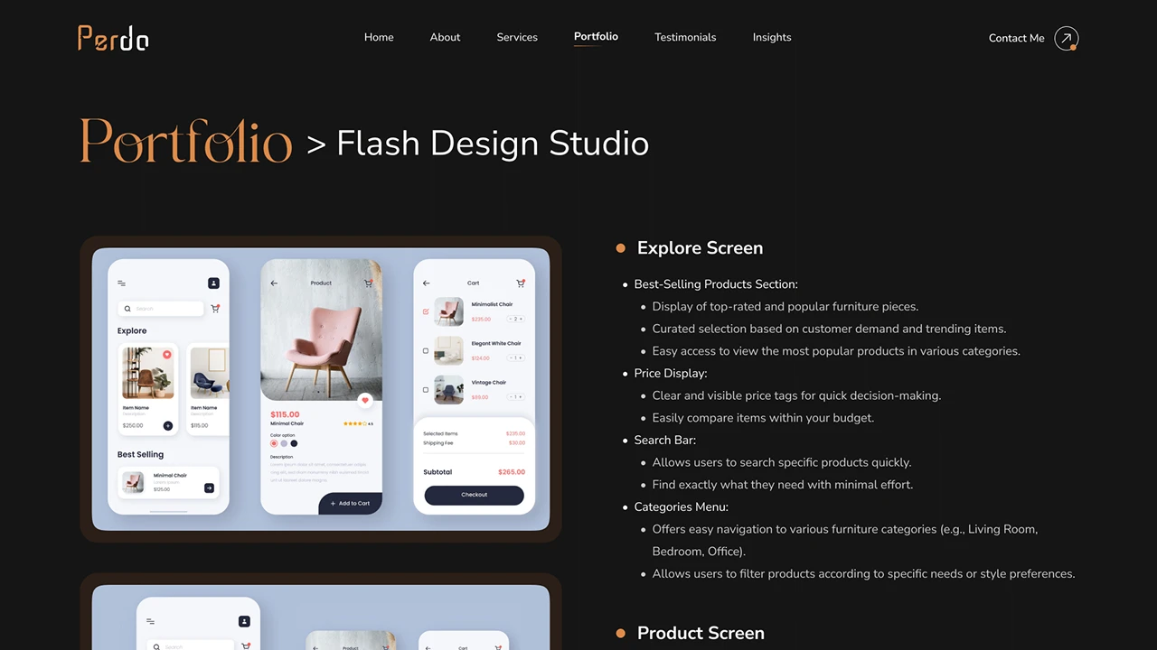 Perdo - Personal Portfolio Figma Template