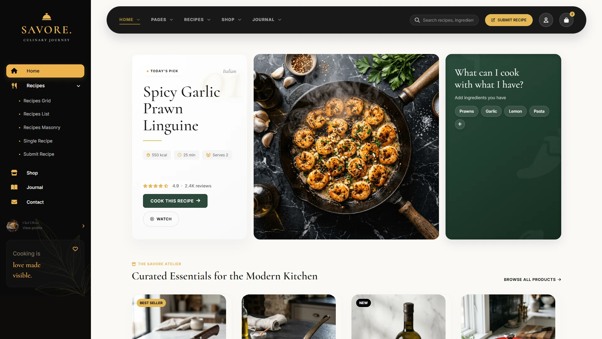 Savore - Food & Recipes WordPress Theme