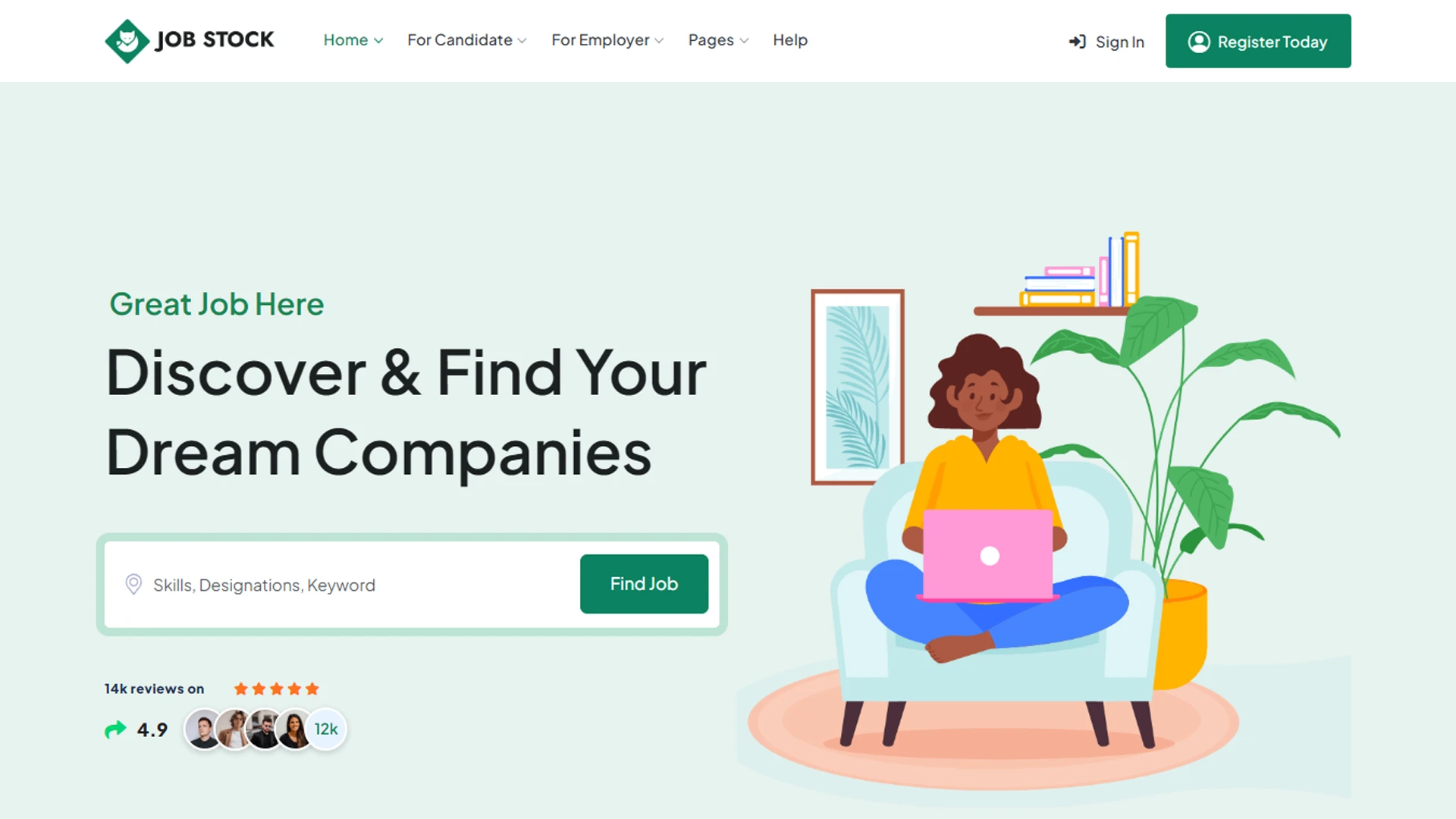 JobStock - CodeIgniter Job Listing, Job Portal Landing & Dashboard Template