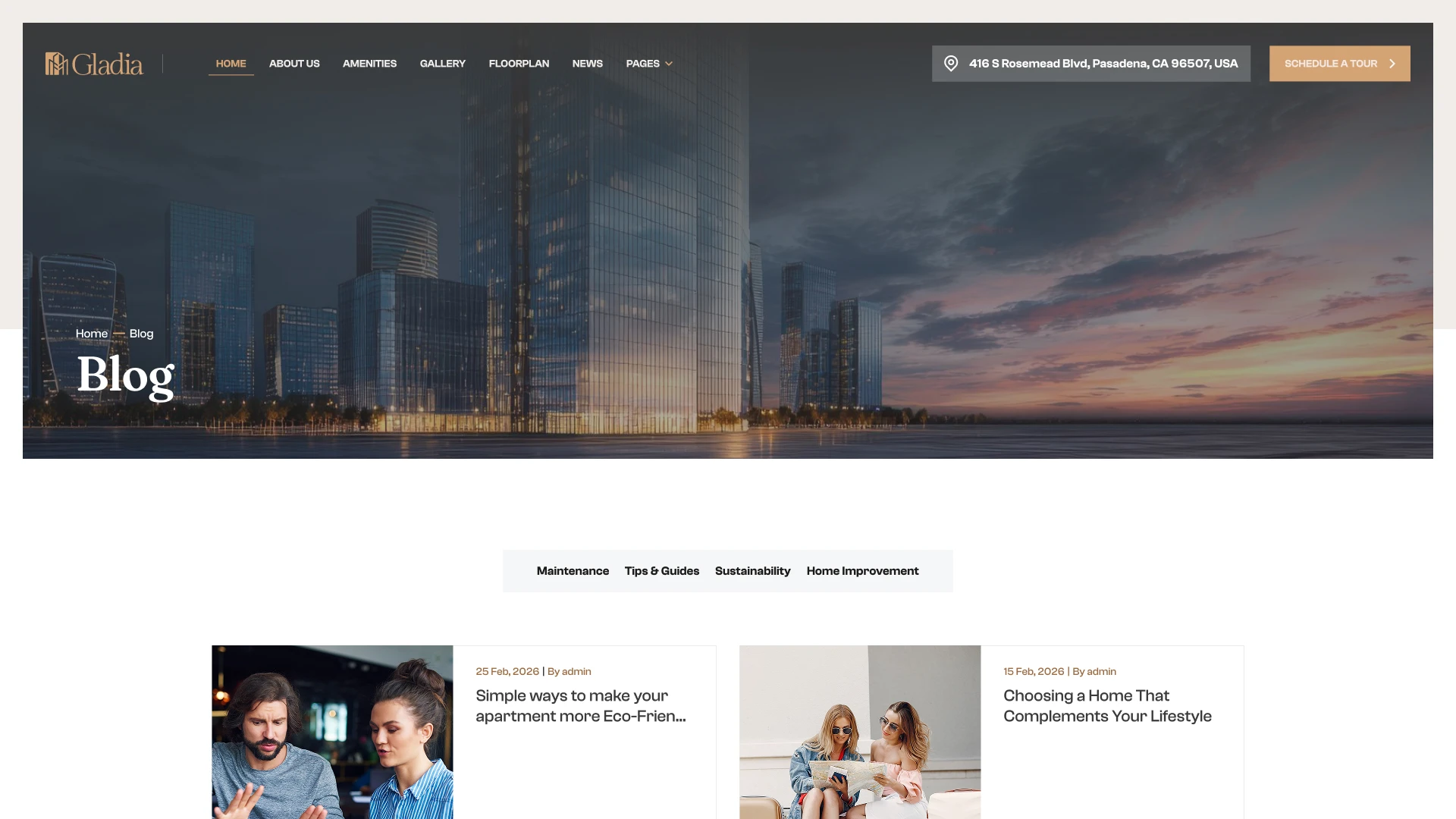Gladia - Single Property Figma Template