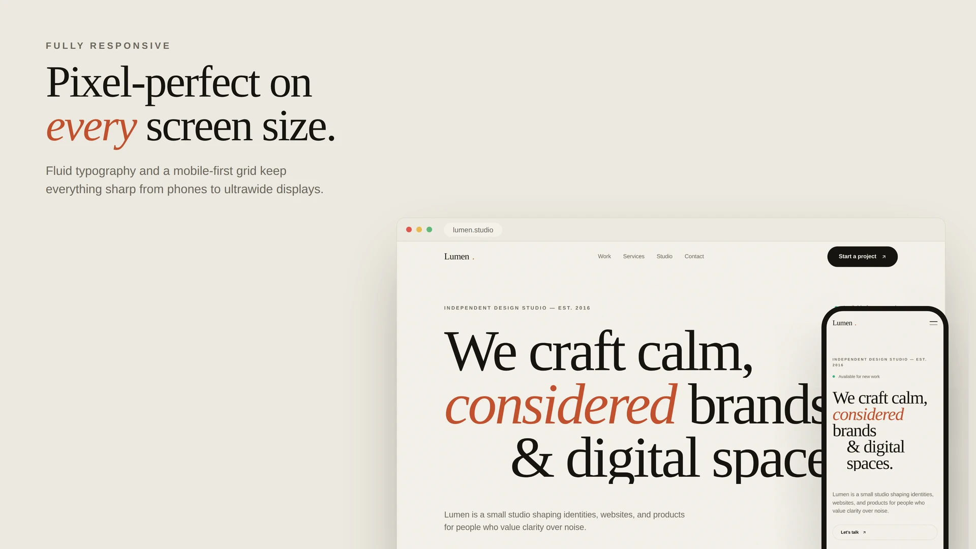 Lumen - Minimal Agency & Portfolio Template
