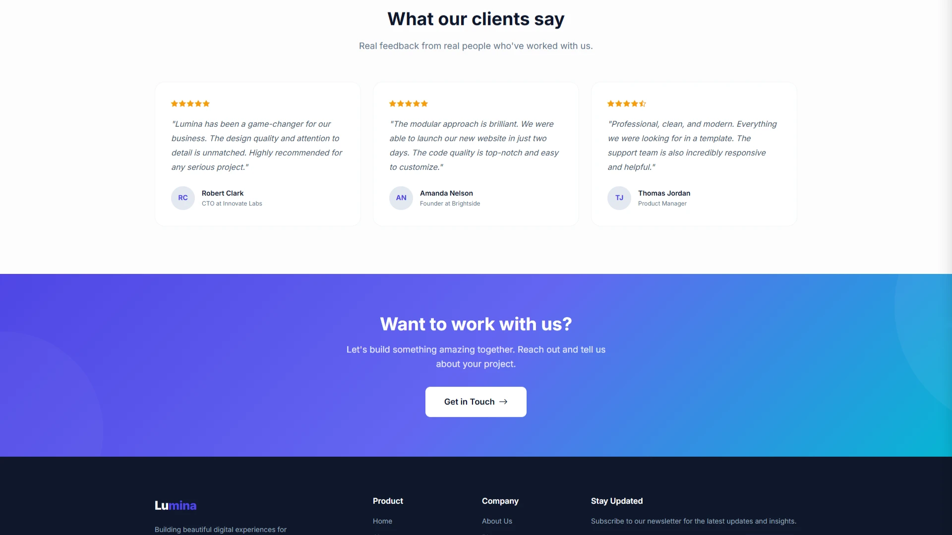 Lumina - Clean and Modular Multi-Page Bootstrap 5 HTML Template