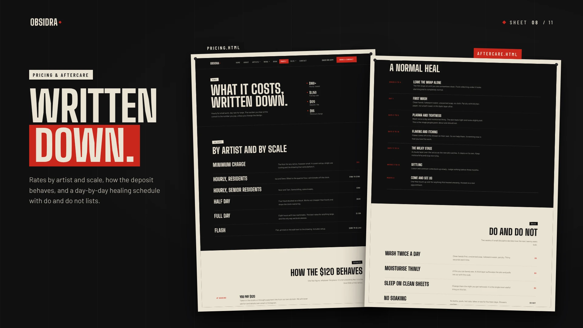 Obsidra - Tattoo Studio & Artist HTML Template (Screenshot 7 of 10)