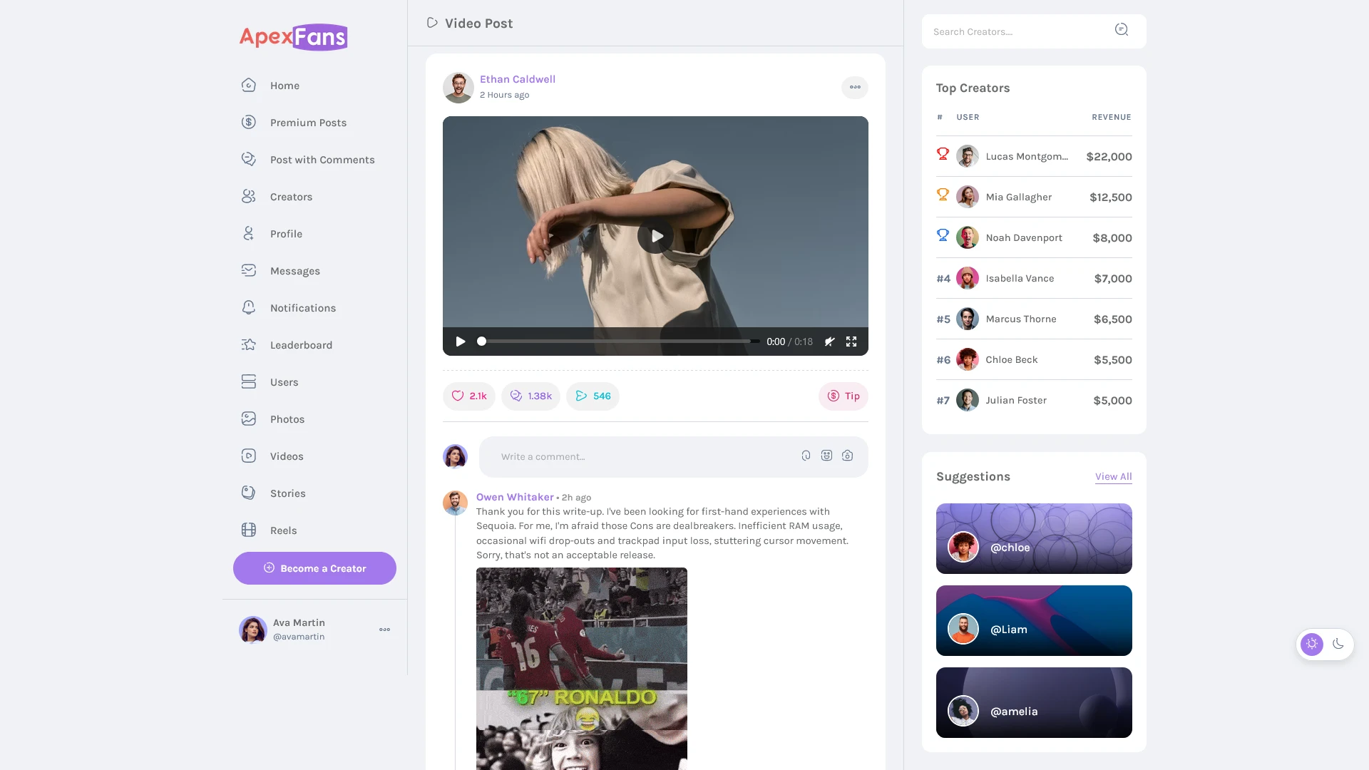 ApexFans - Ultimate Social Network Template for Content Creators