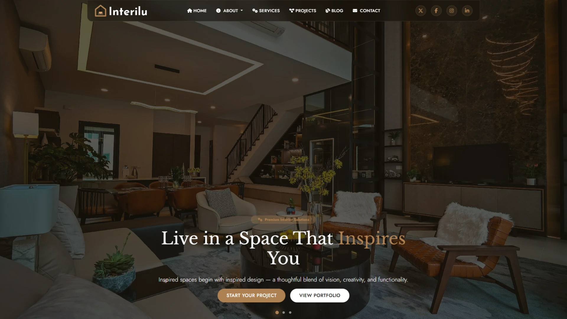 Interilu - Interior Website Template Modern Architecture Agency Design