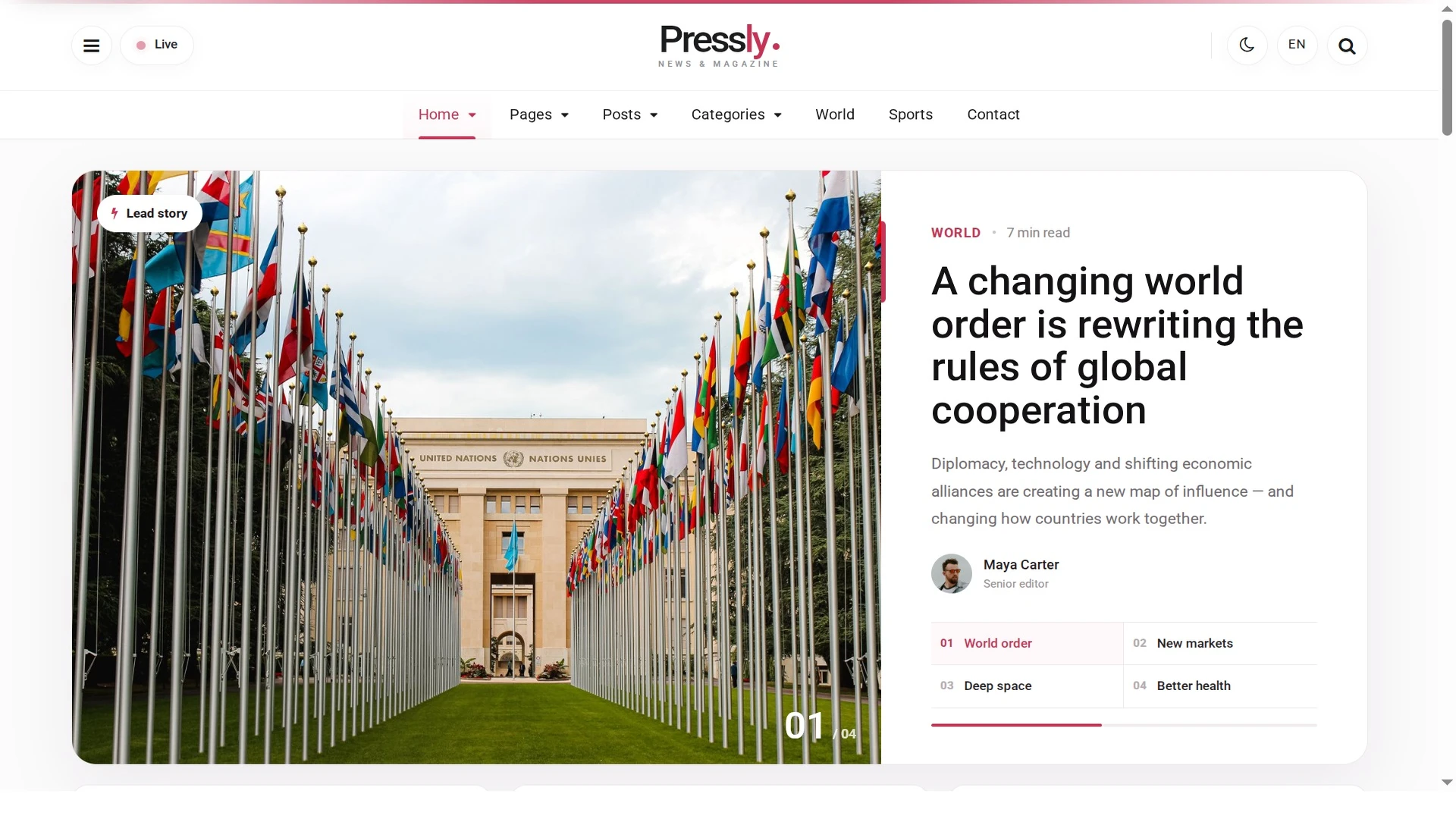 Pressly - News & Magazine Template + RTL