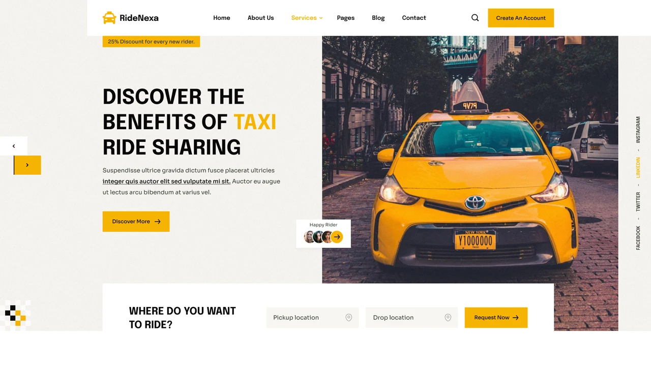 RideNexa - Ride Sharing Taxi Figma Template