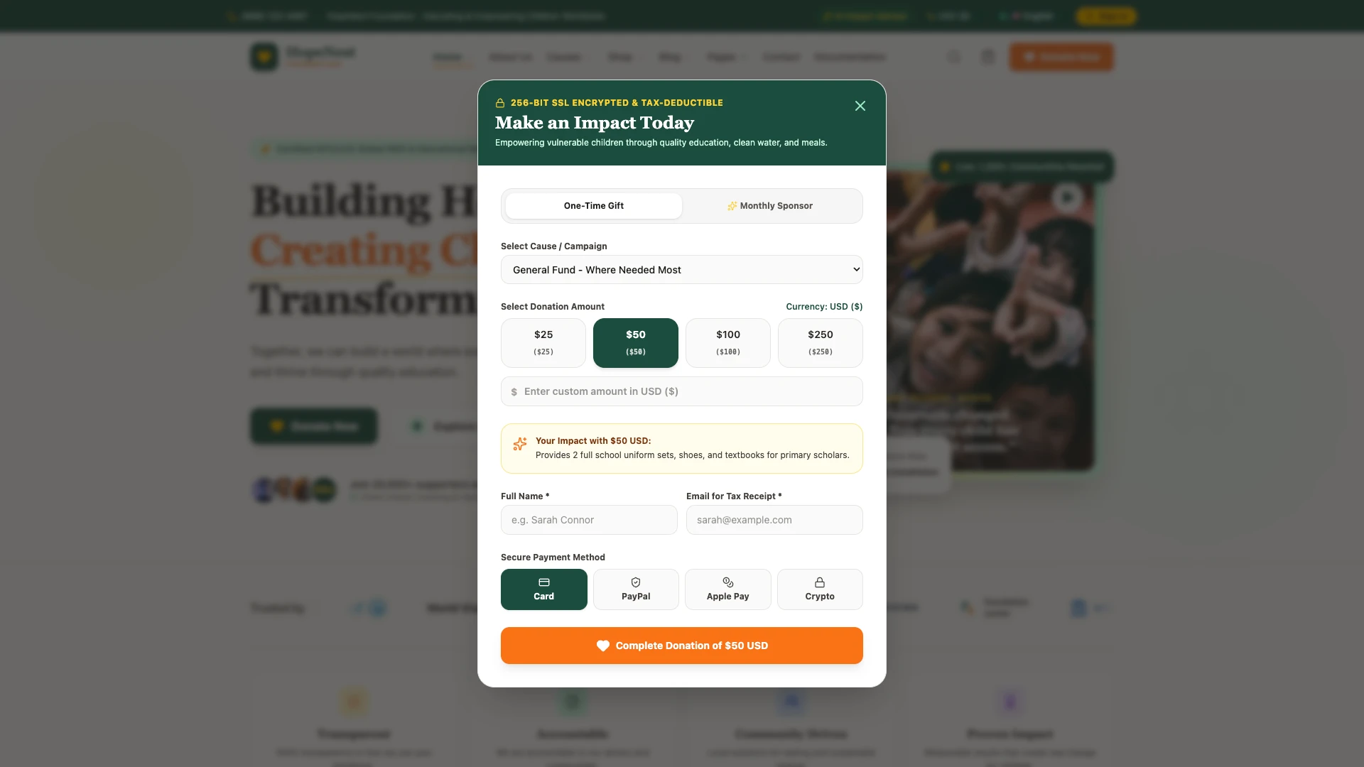 HopeNest - NGO, Charity & Donation Next.js Tailwind Template