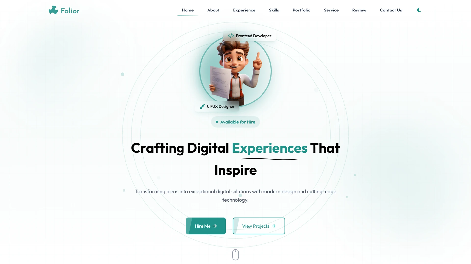 Folior - Portfolio Website Template Tailwind Modern Developer Portfolio
