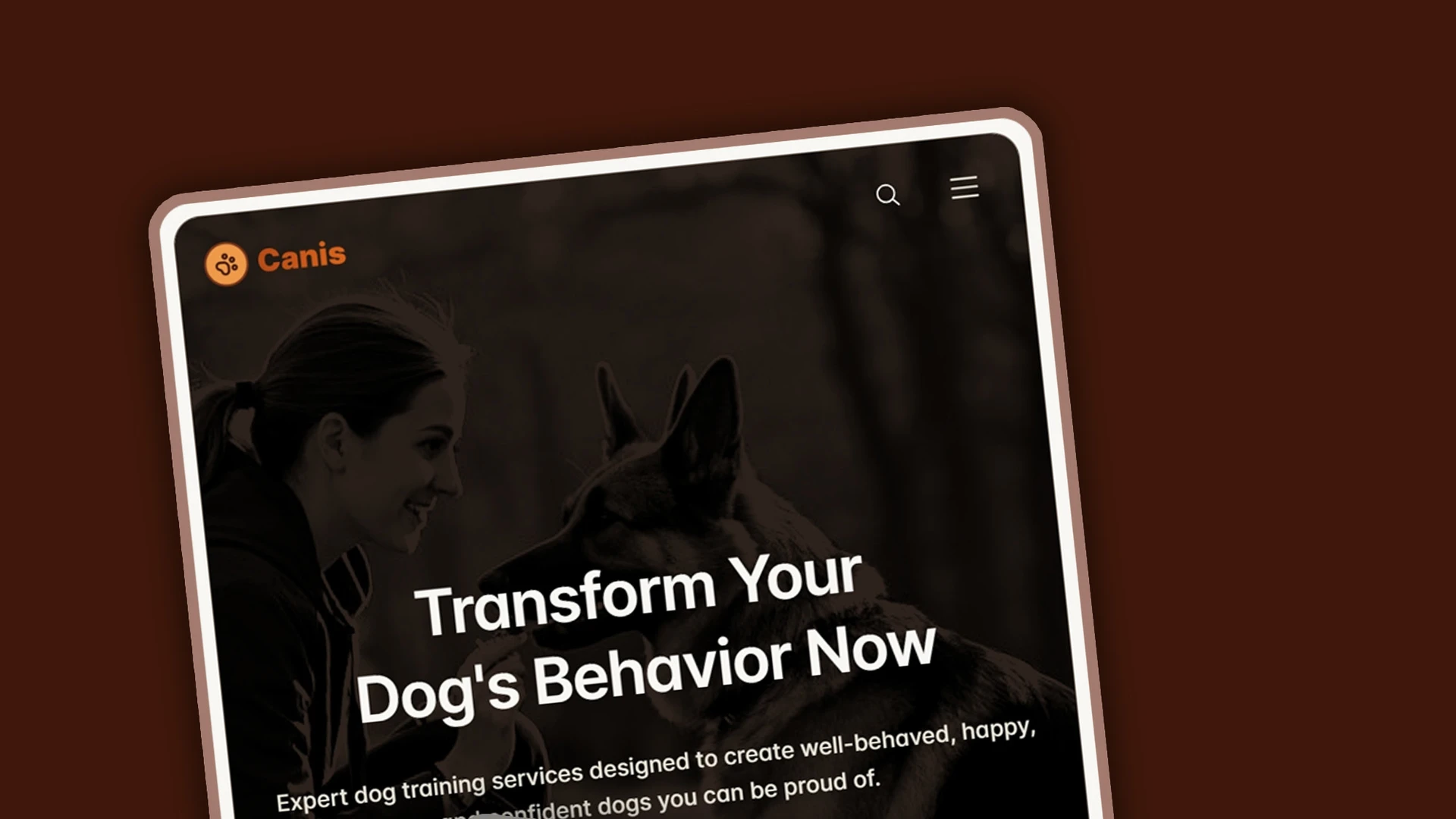 Canis - Professional Dog Training Services HTML Website Template