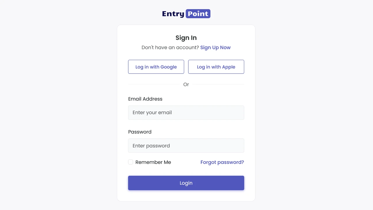 EntryPoint - Login & Register Form HTML Templates Collection