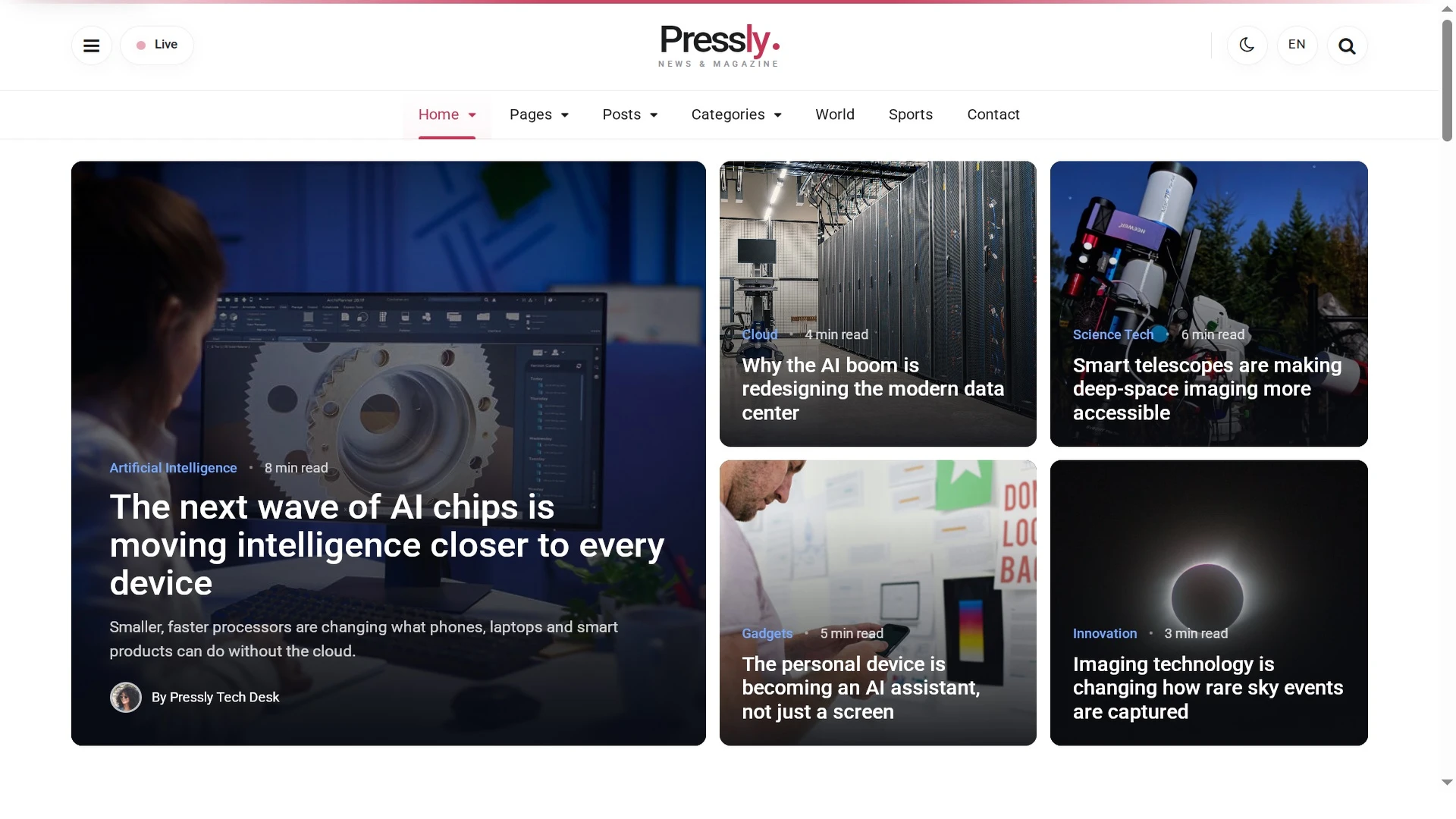 Pressly - News & Magazine Template + RTL