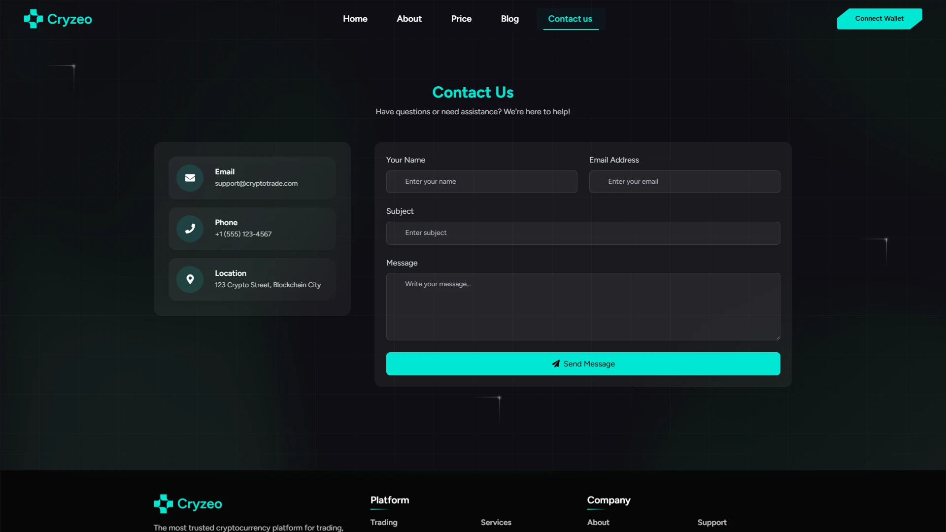 Cryzeo - Premium Cryptocurrency and Web3 Landing Page Figma UI Kit