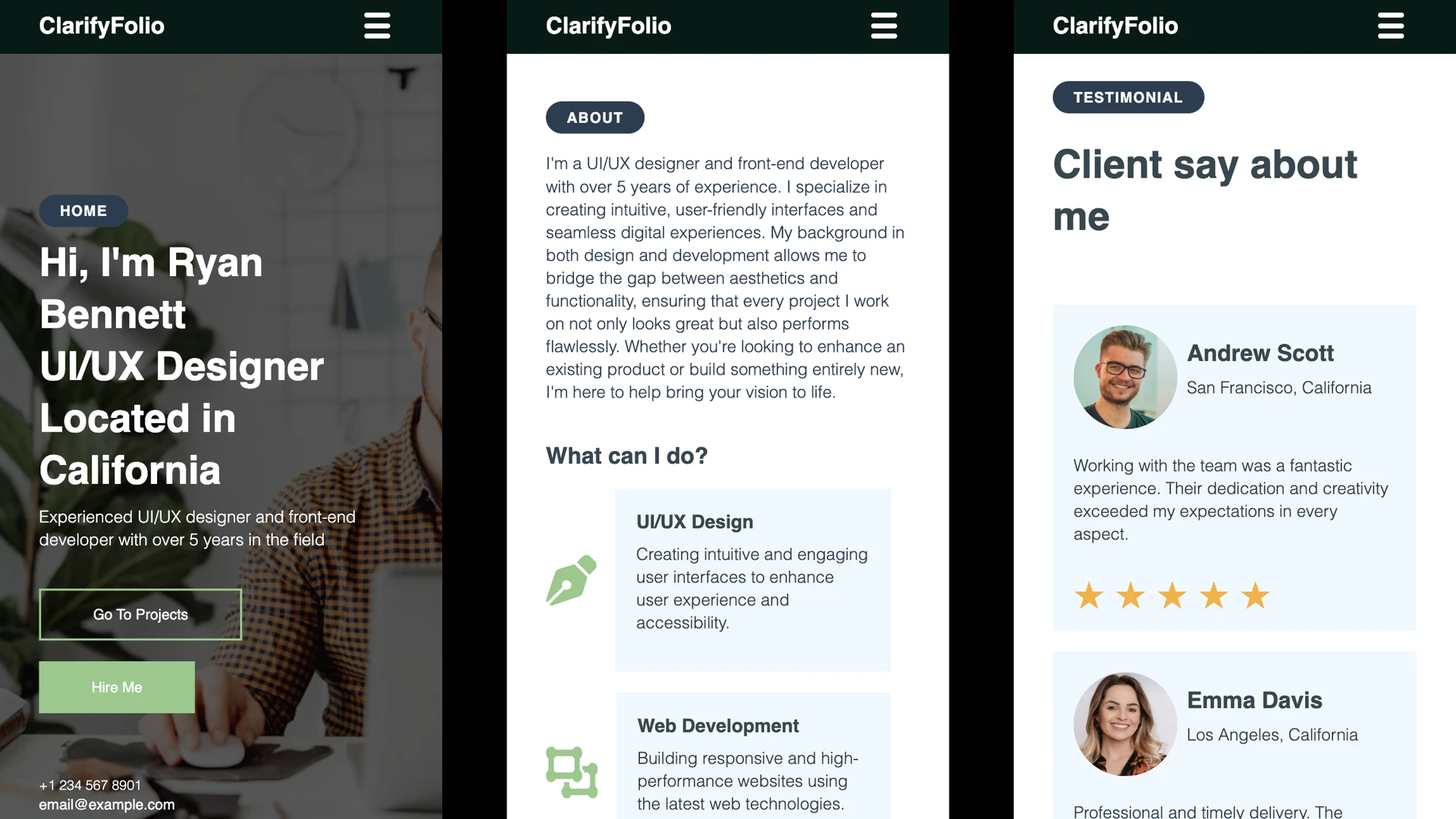 ClarifyFolio - Next.js Personal Portfolio Template