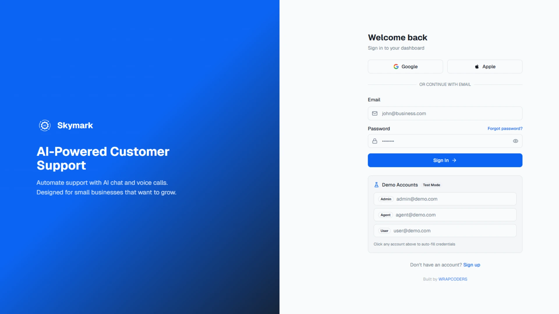 Skymark - AI-Powered Customer Support & Engagement SaaS Platform