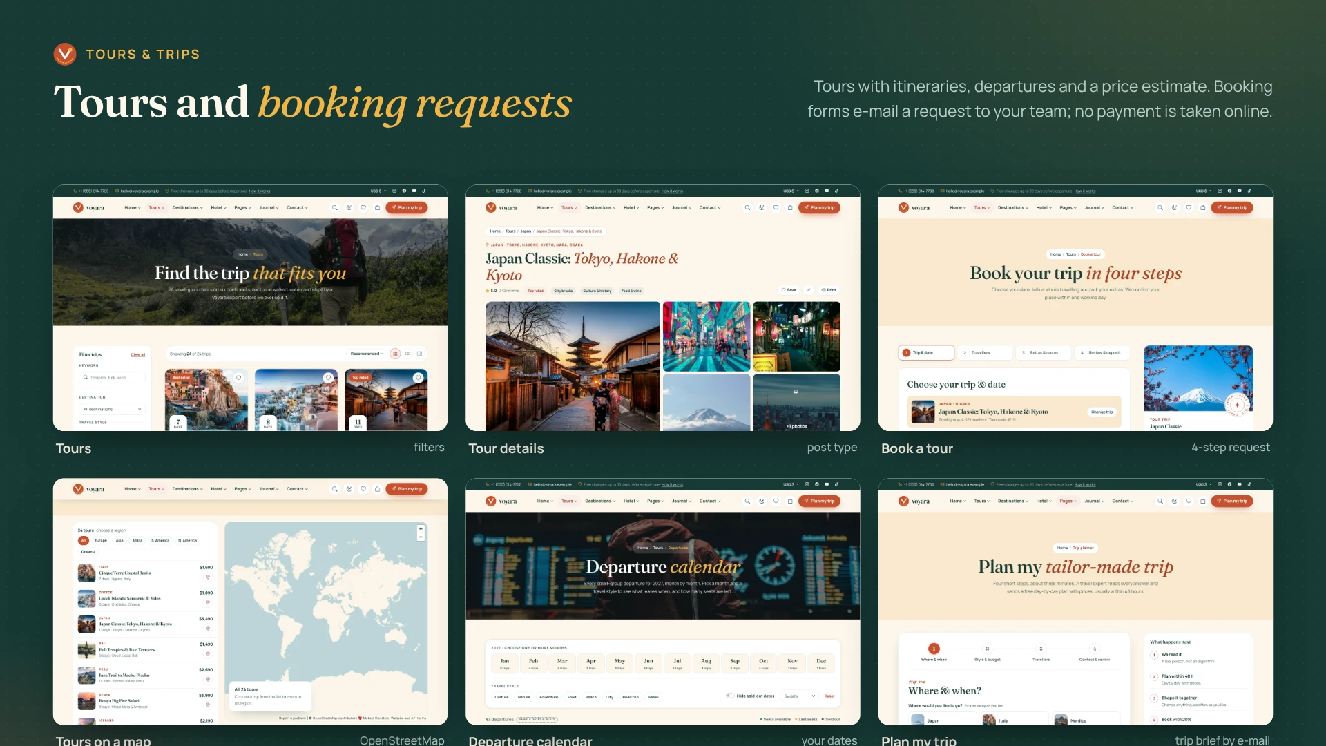 Voyara - Travel Agency & Boutique Hotel WordPress Theme (Screenshot 4 of 9)