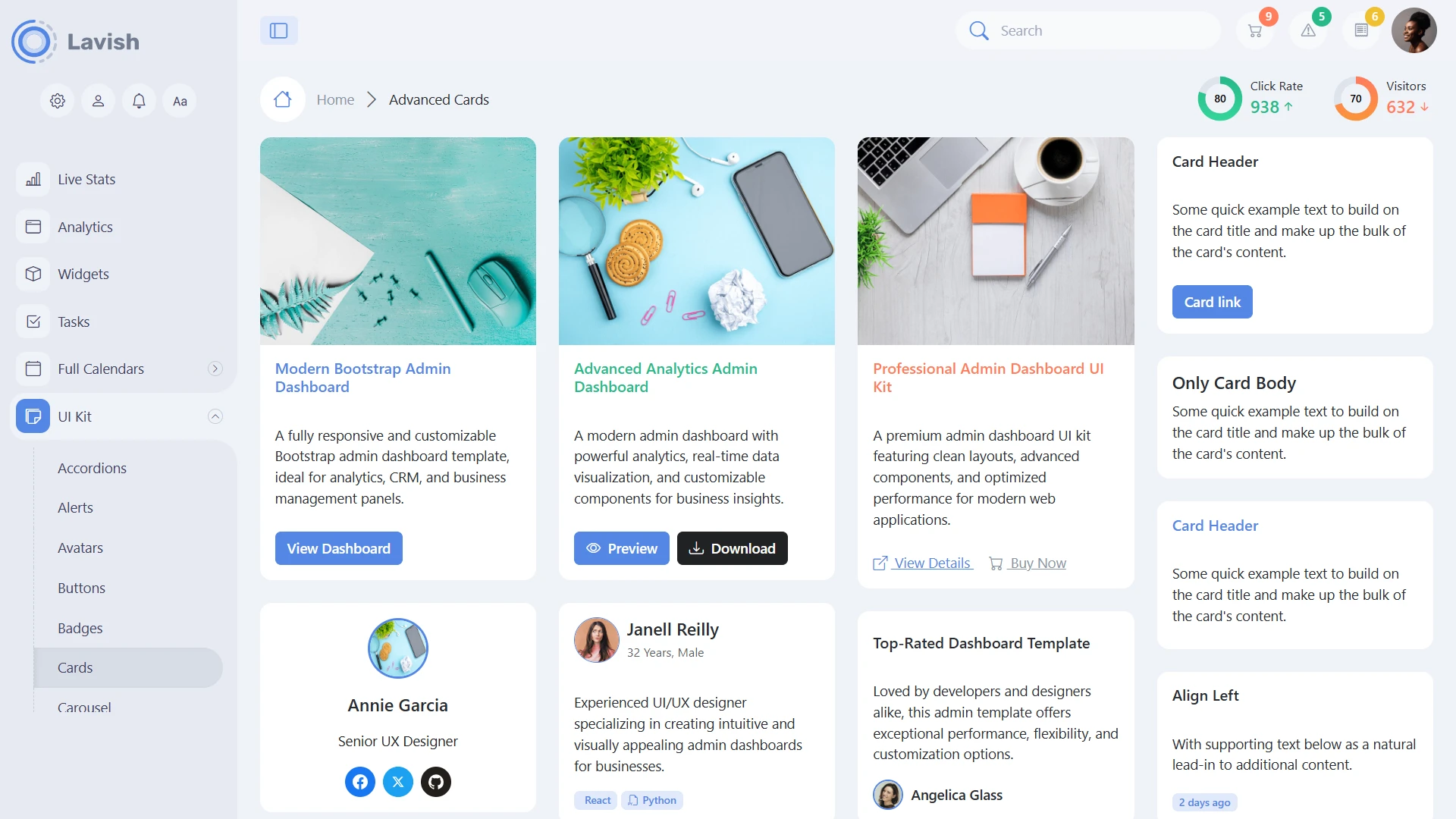 Lavish - Ultimate Bootstrap Admin Dashboard Template