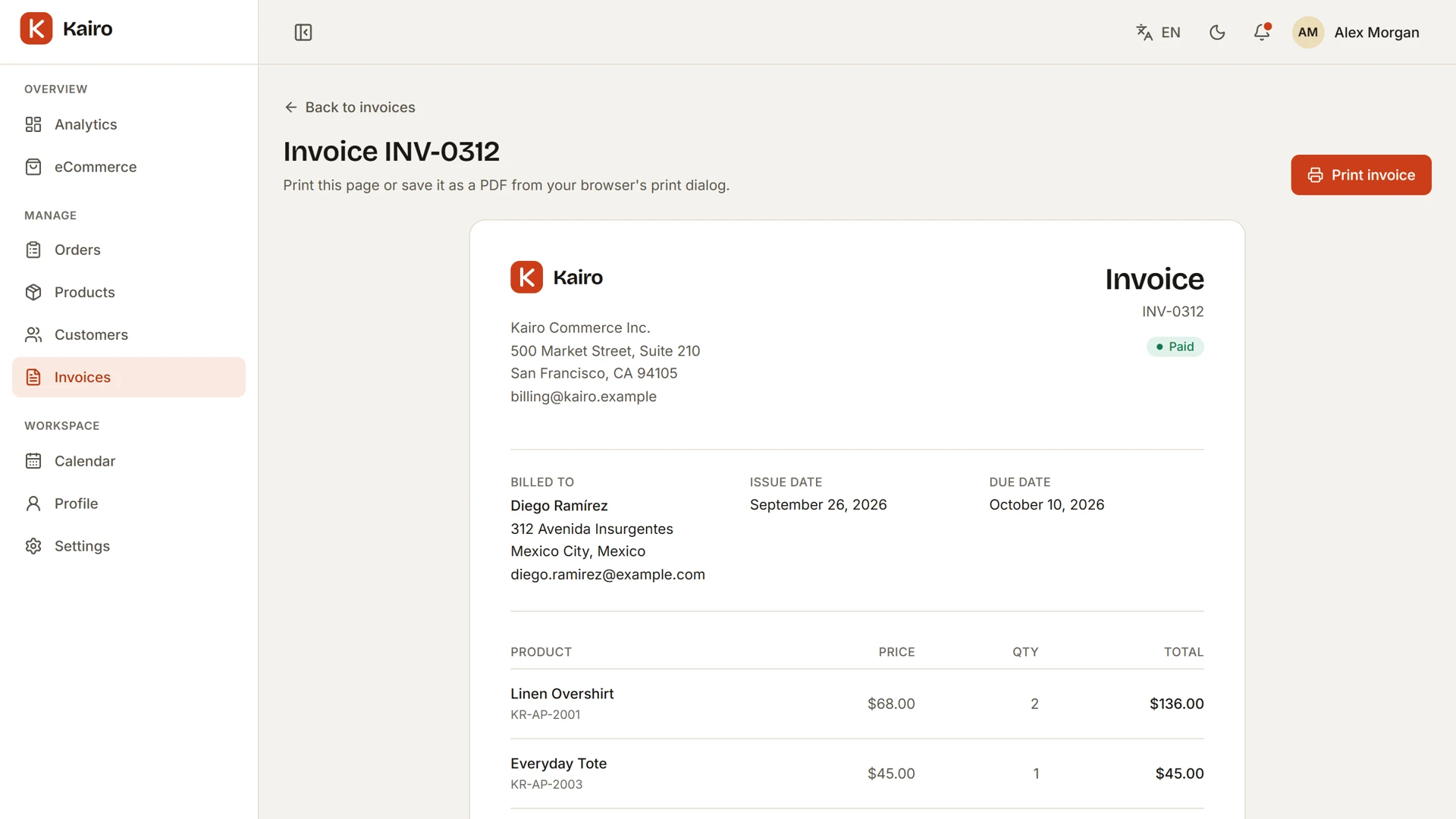Kairo - Admin Dashboard Template with Next.js and Tailwind CSS