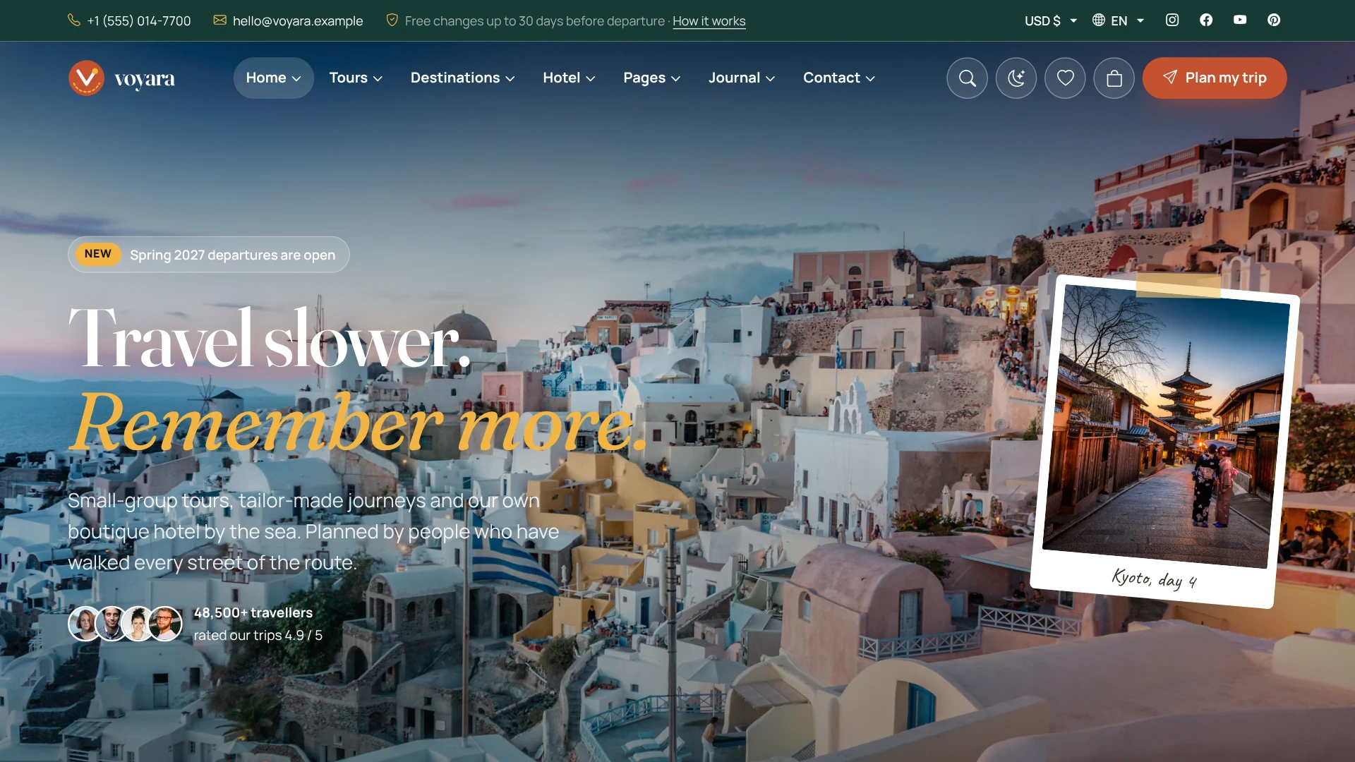Voyara - Travel Agency & Boutique Hotel HTML Template