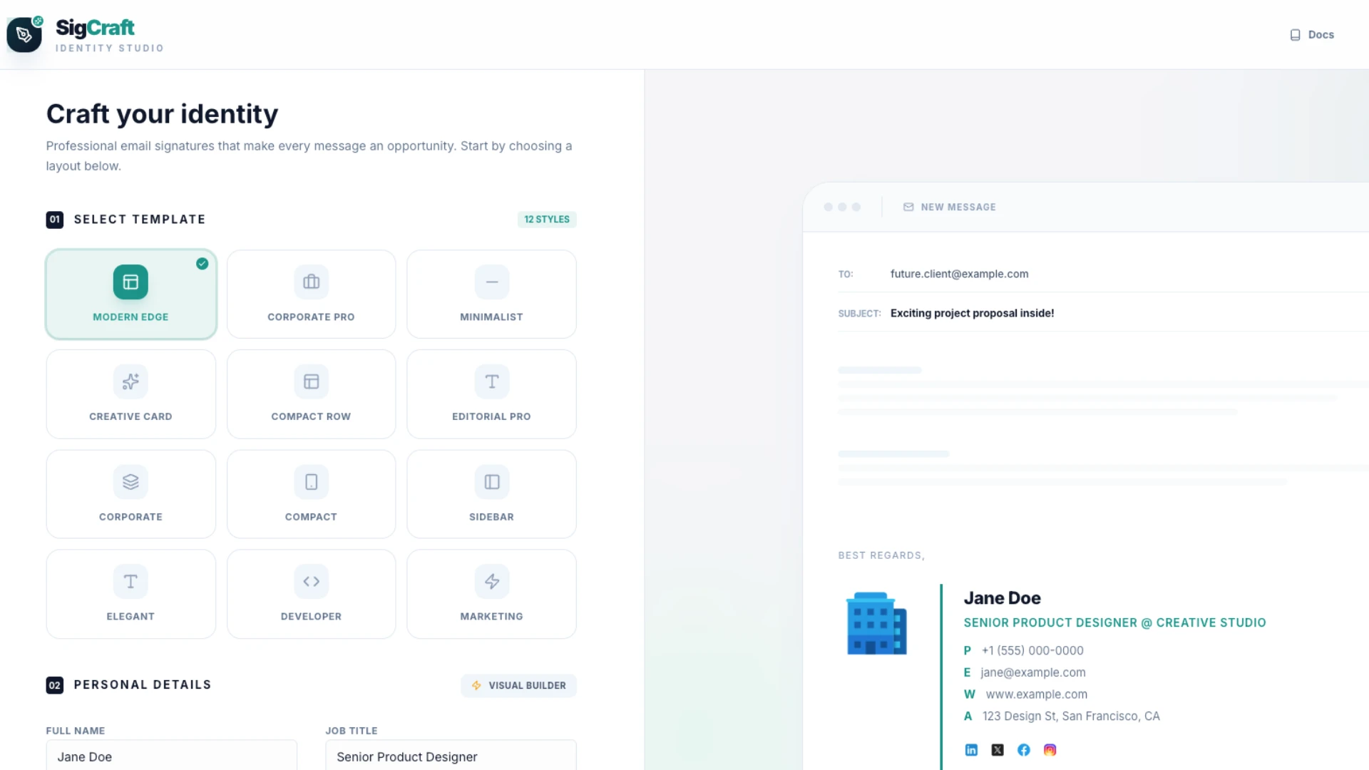 SigCraft - Ultimate Professional Email Signature Generator