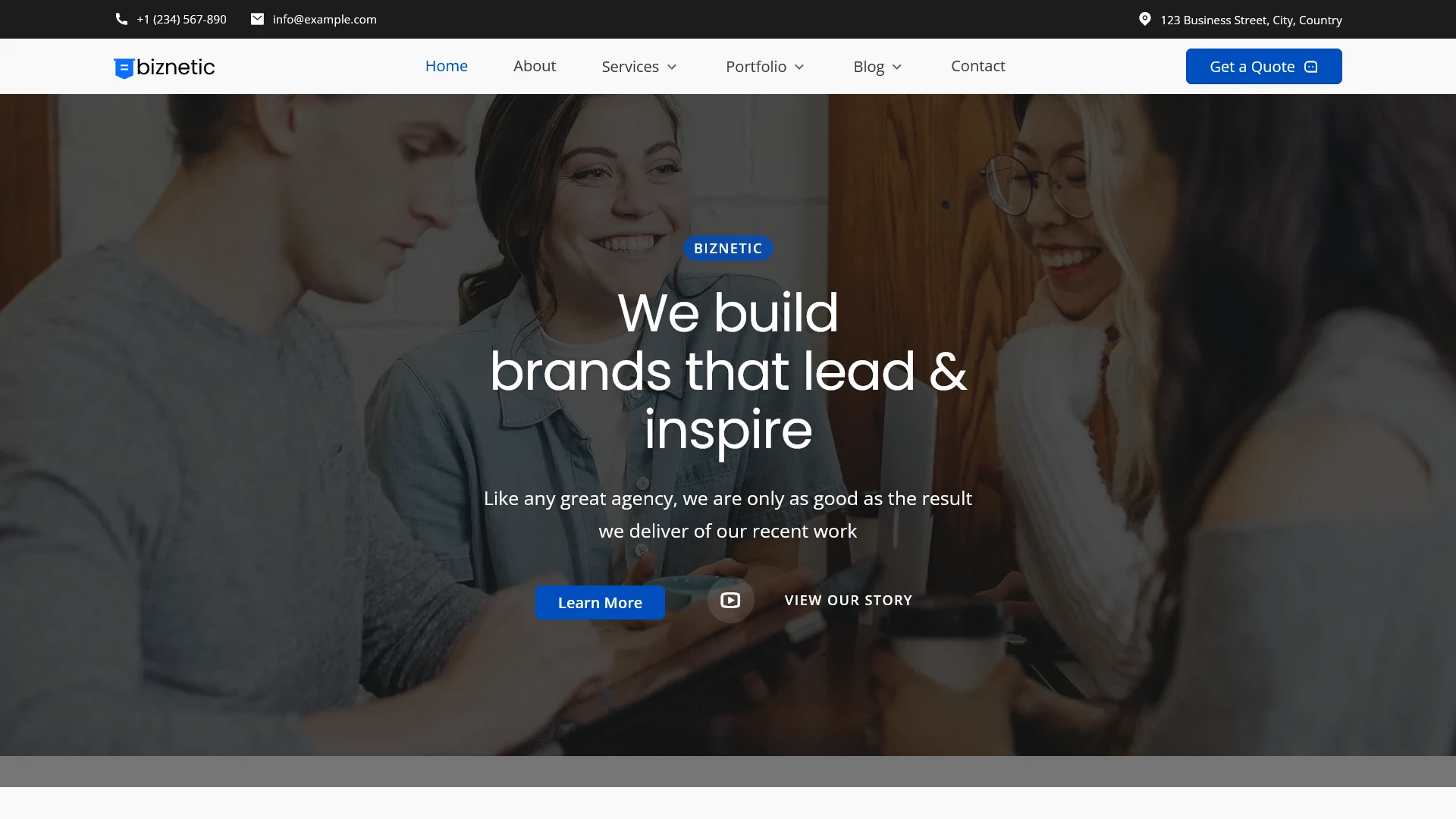Biznetic - Modern Business & Portfolio HTML Template