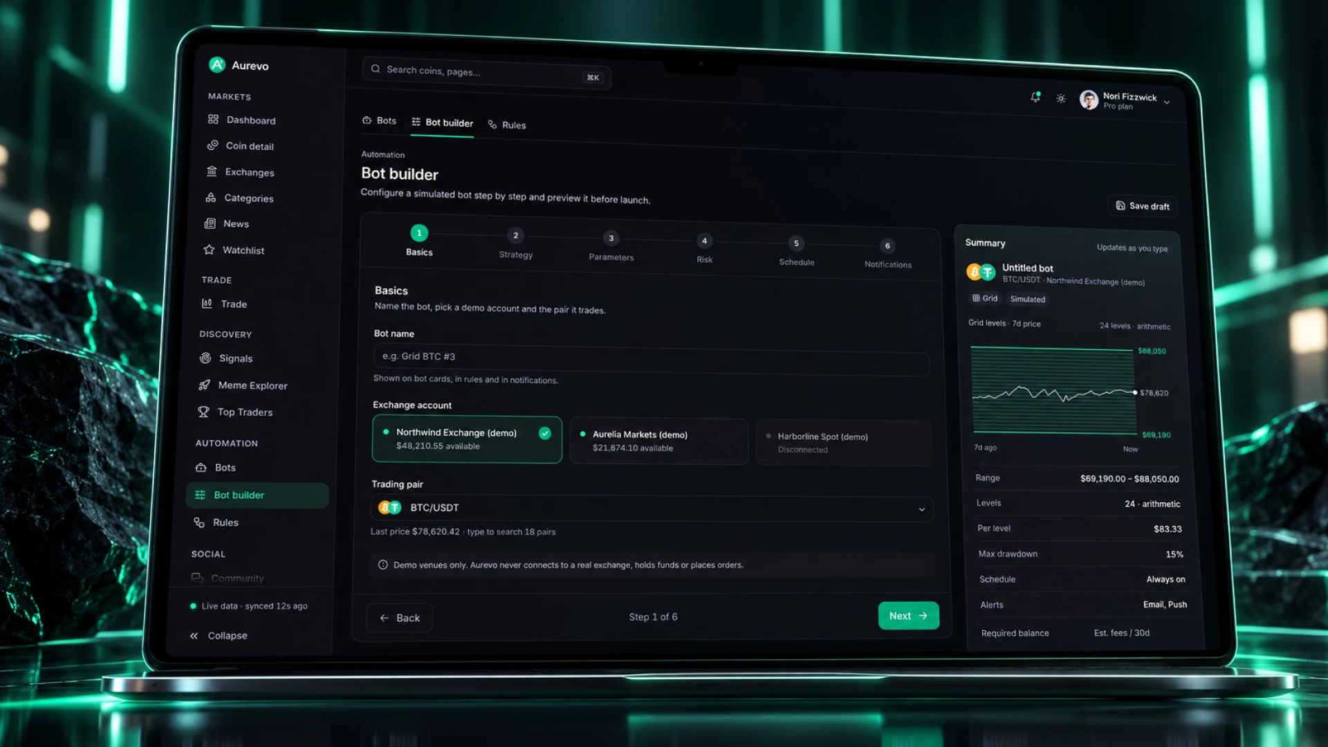Aurevo - AI Forex & Crypto Trading Signals Dashboard HTML (Screenshot 8 of 8)