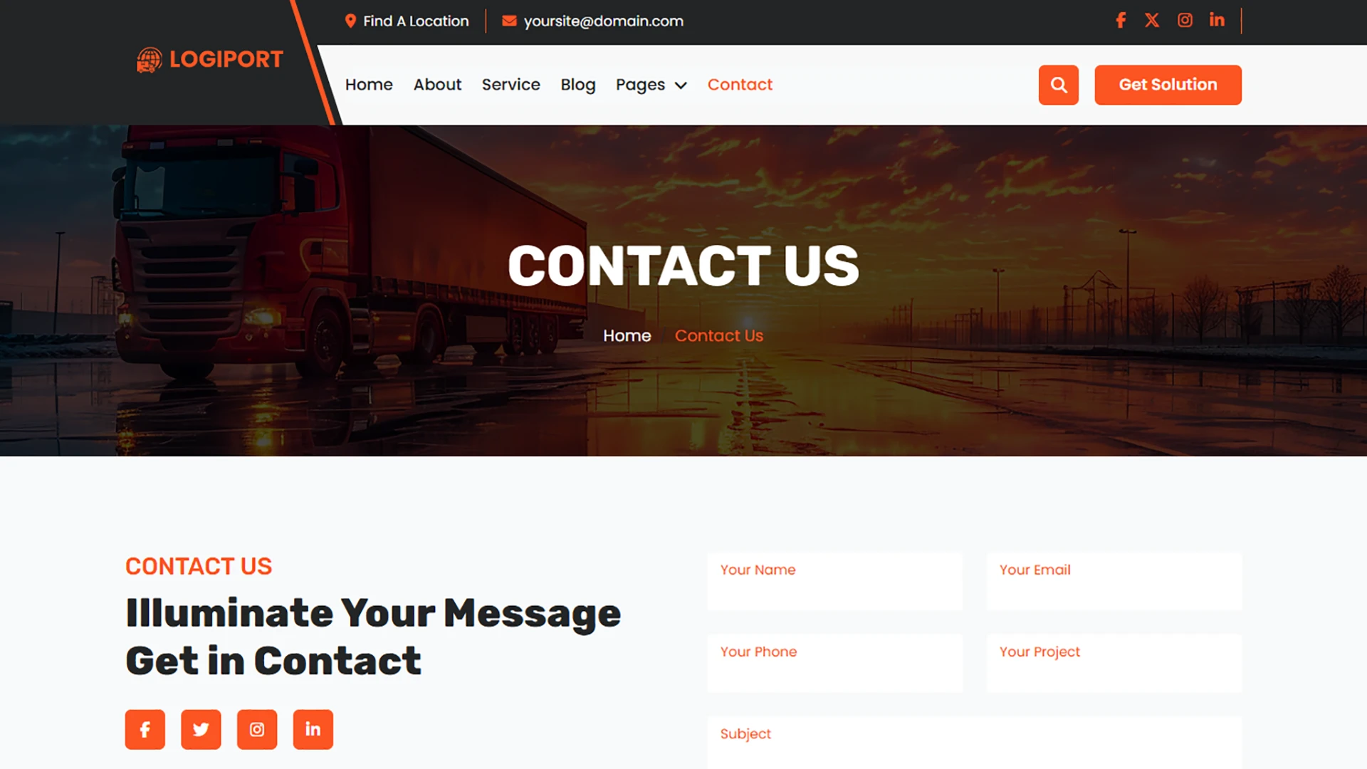 Logiport - Logistic & Transport Service HTML Template