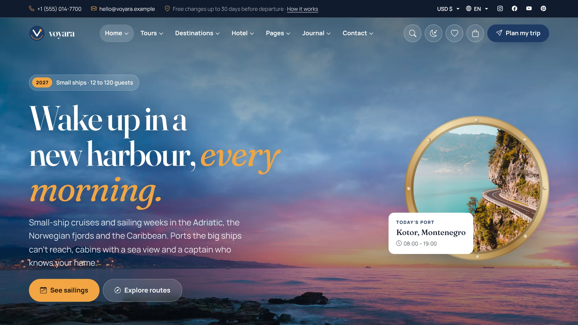 Voyara - Travel Agency & Boutique Hotel HTML Template