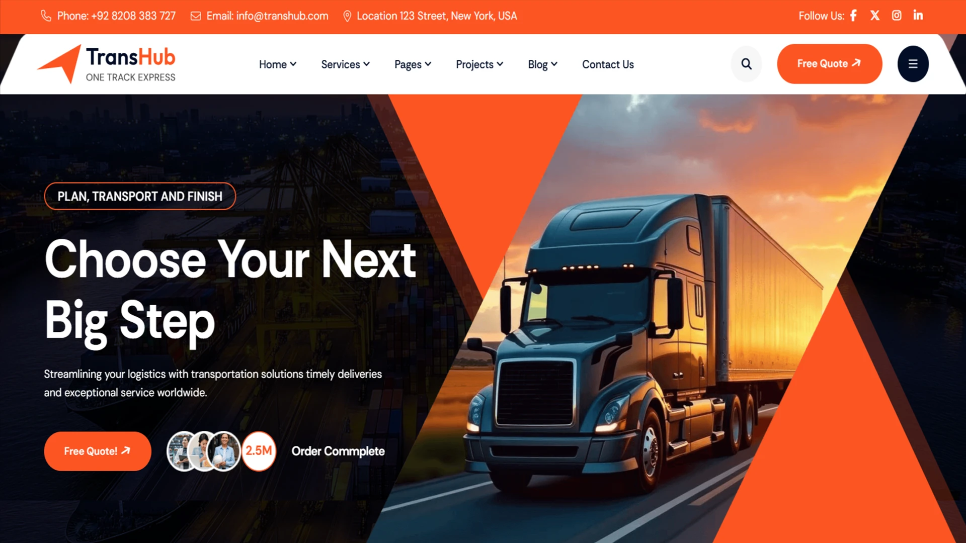 TransHub - Transport & Logistics WordPress Theme