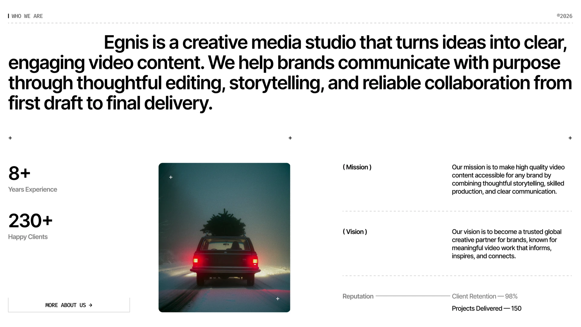 Egnis - Next.js 16 Creative Media and Video Production Studio Template